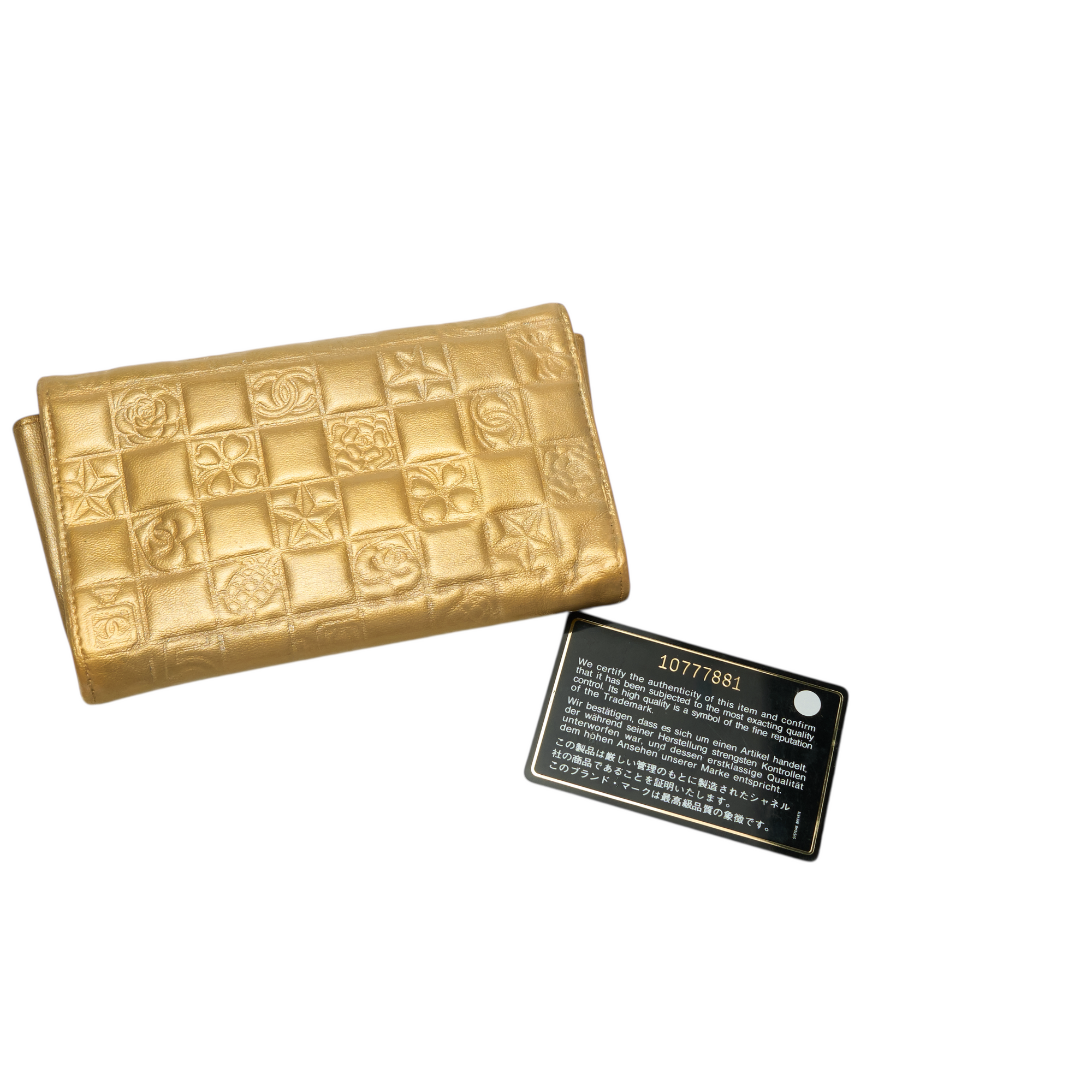 chanel 2005 lucky charms gold wallet
