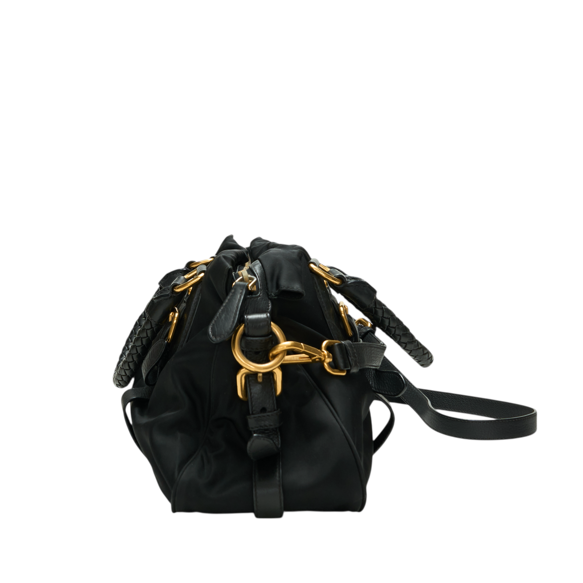prada black nylon shoulder bag