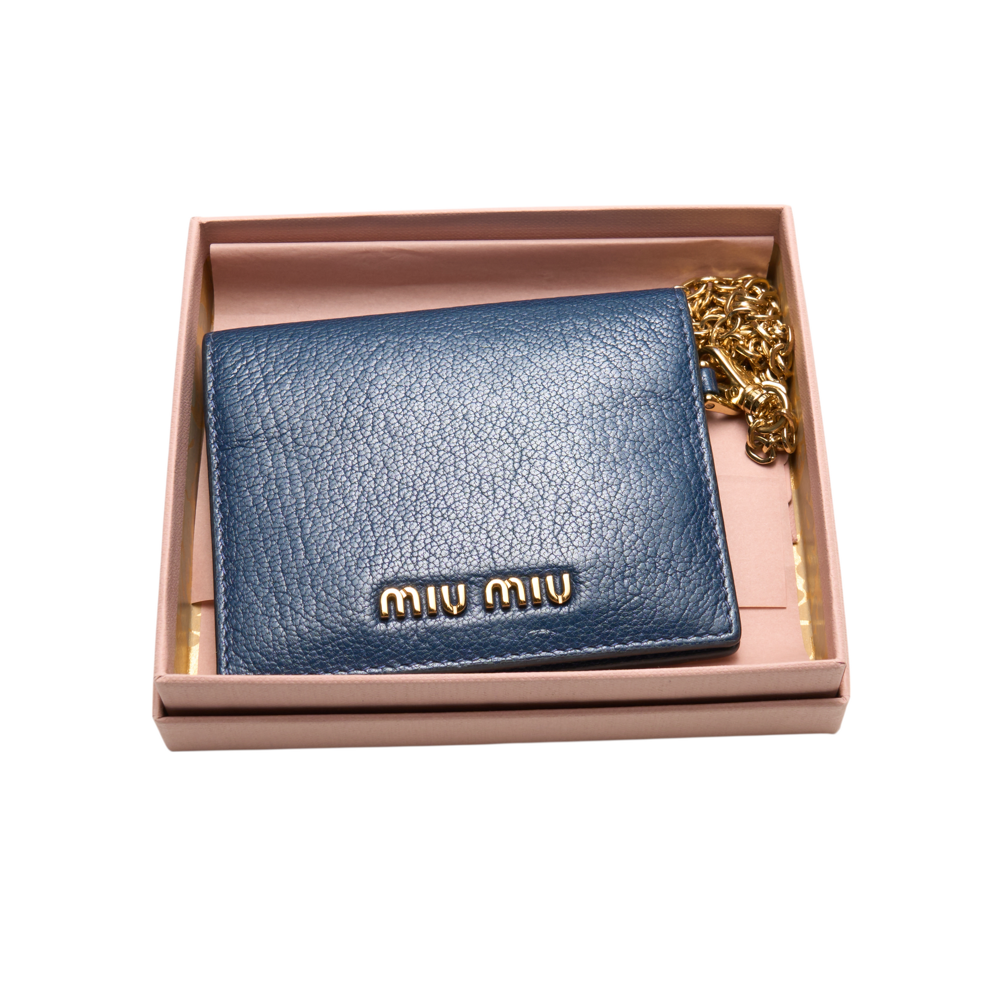 miu miu navy cardholder wallet on chain