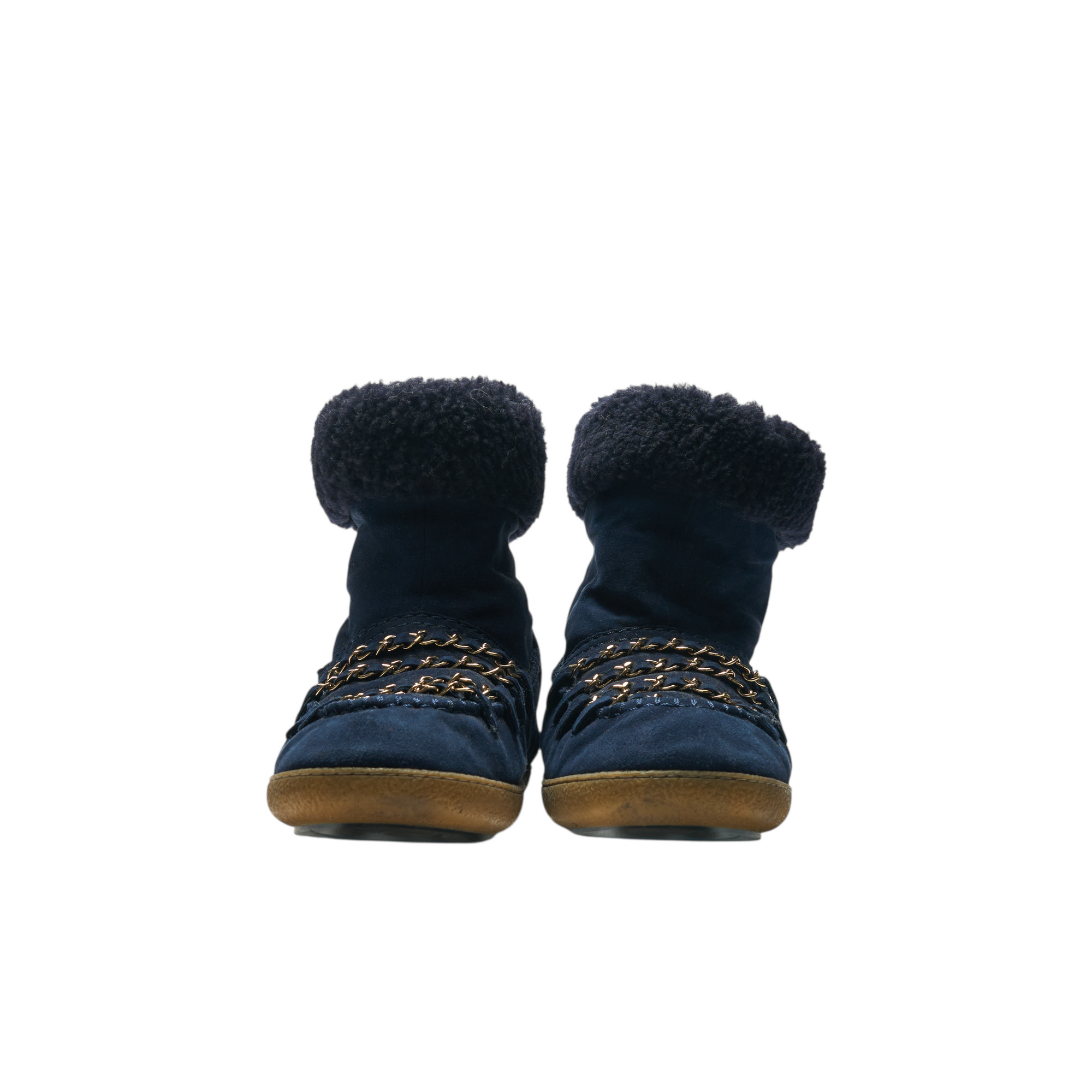 chanel 2000s navy blue boots