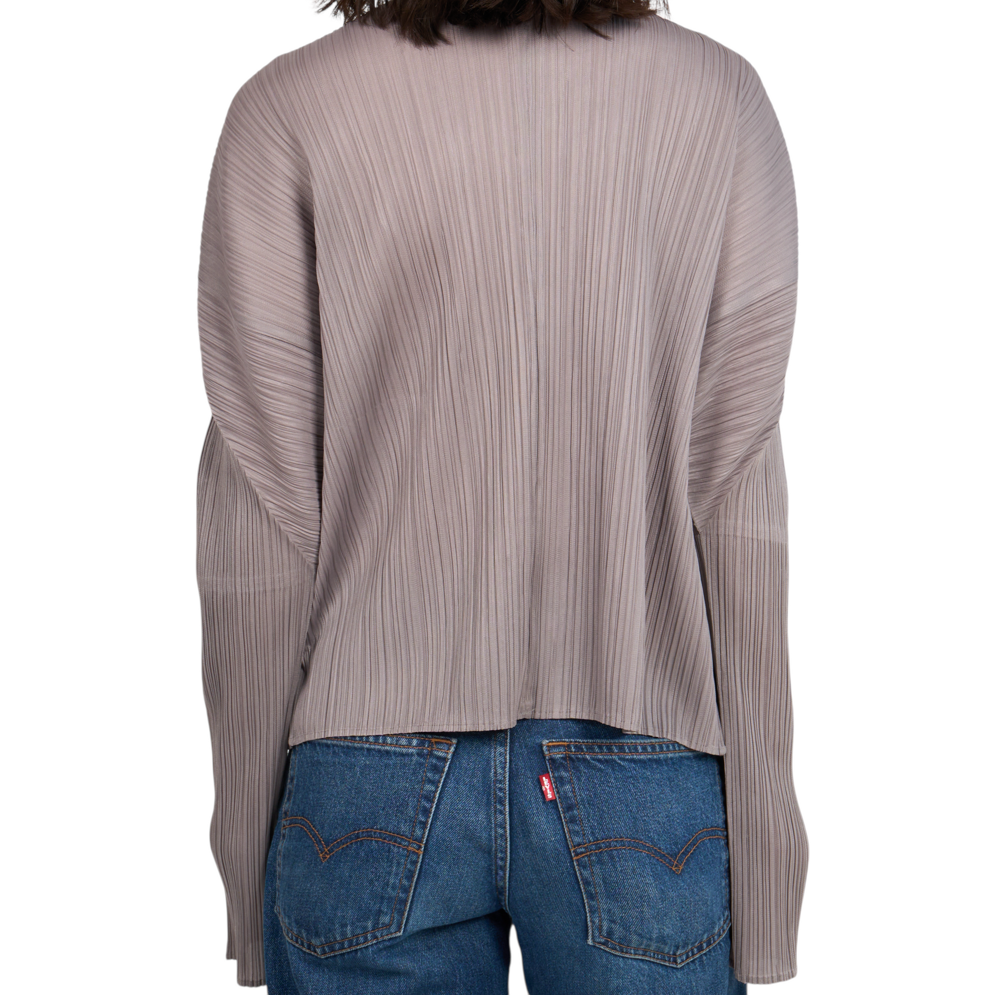 issey miyake gray cardigan top