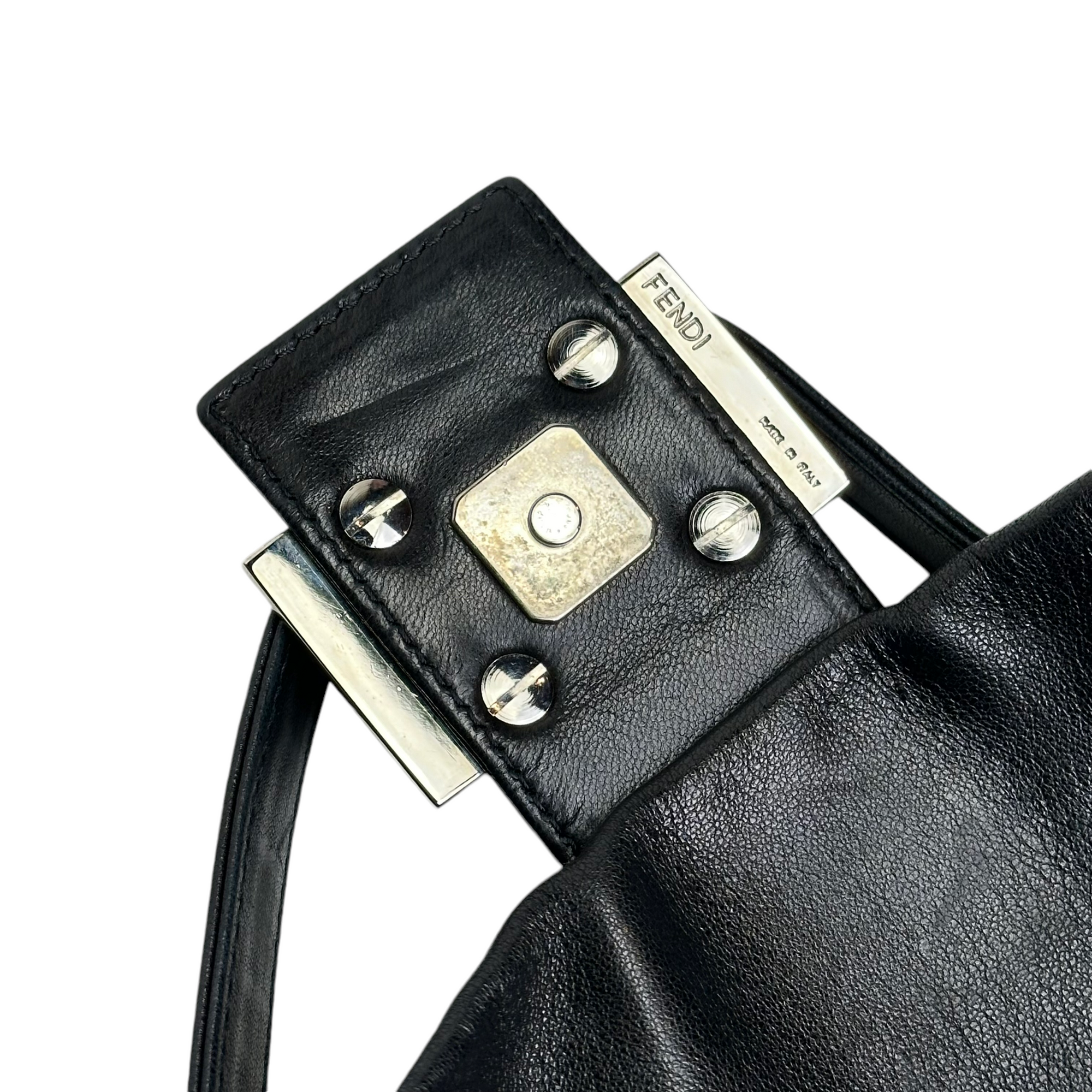 fendi 2000s black baguette bag