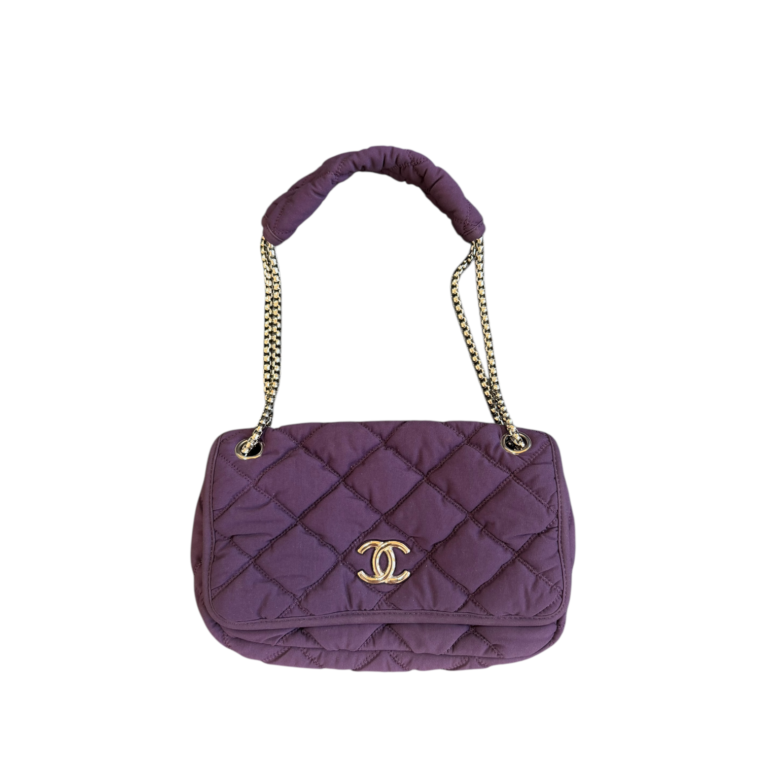 chanel 2000s purple pillow bag