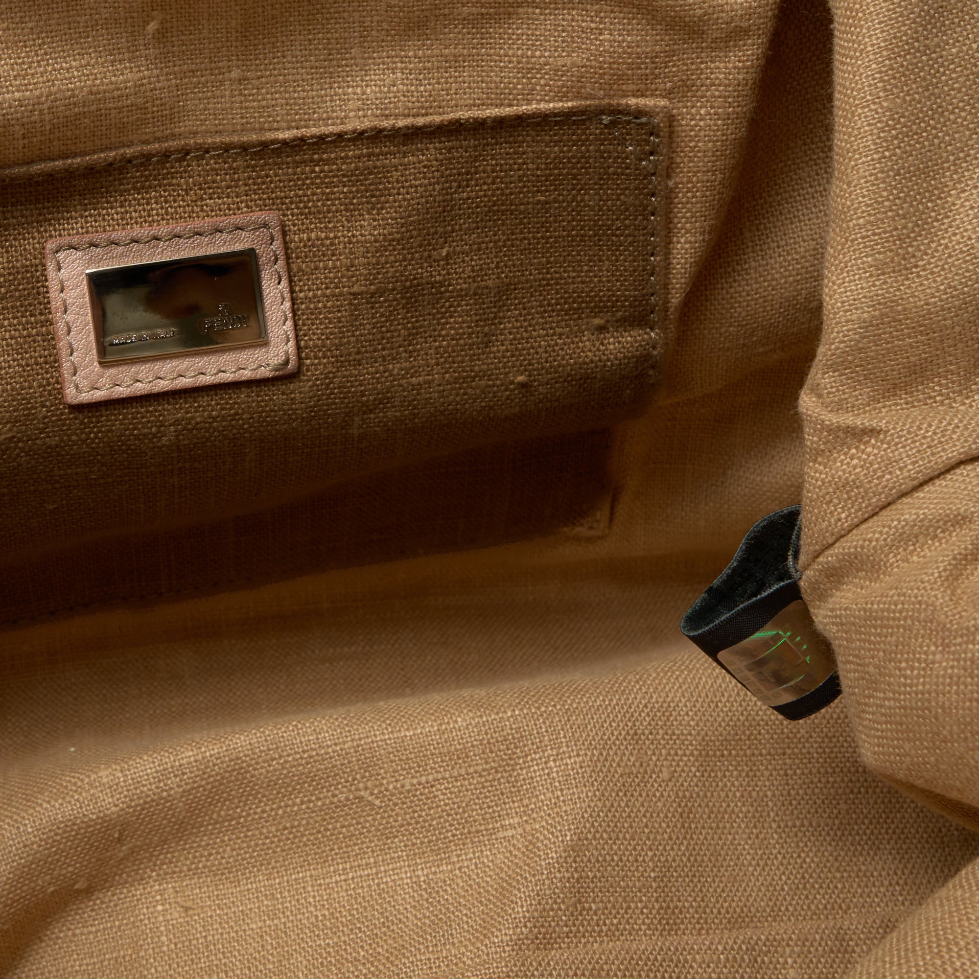 fendi 2000s tan and pink hand bag