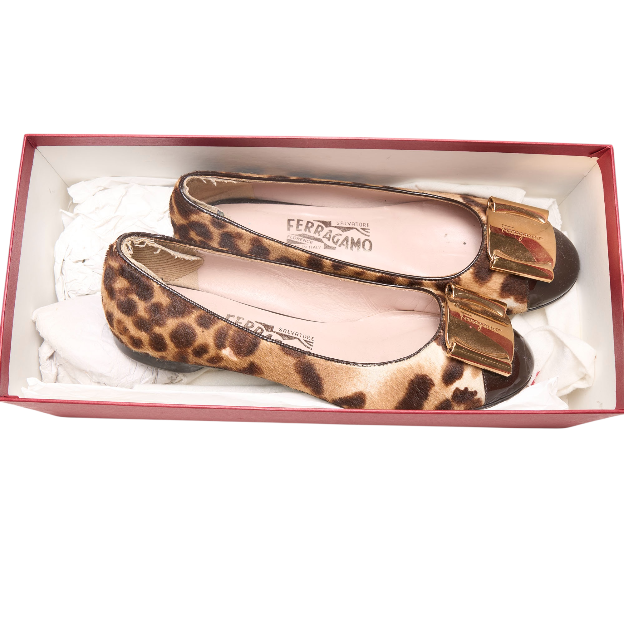 salvatore ferragamo 2000s leopard ballet flats