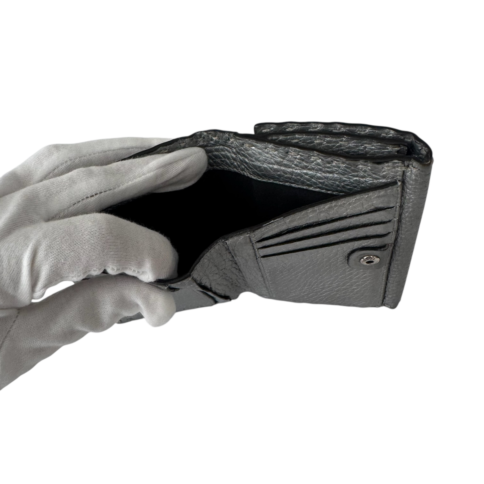 fendi 2000s silver wallet