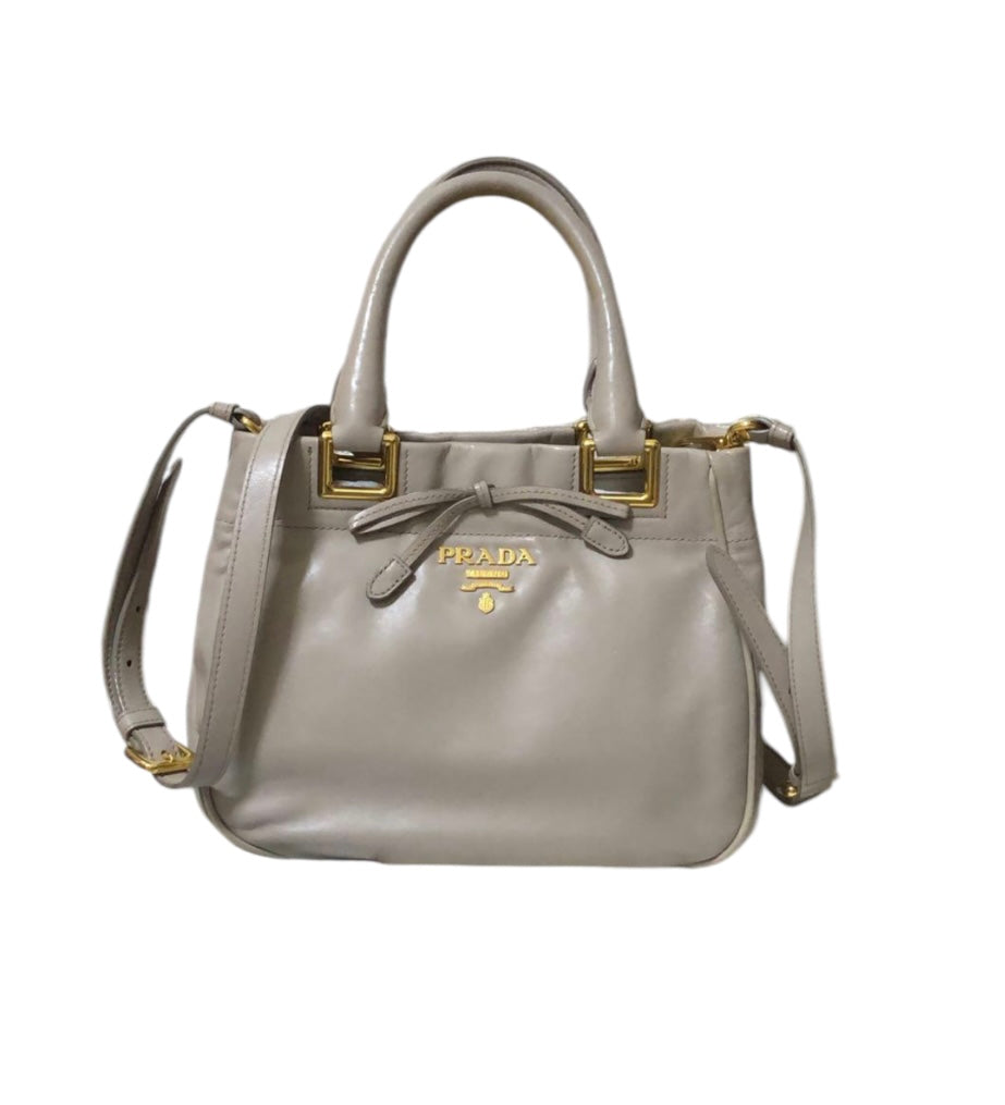 prada gray shoulder bag