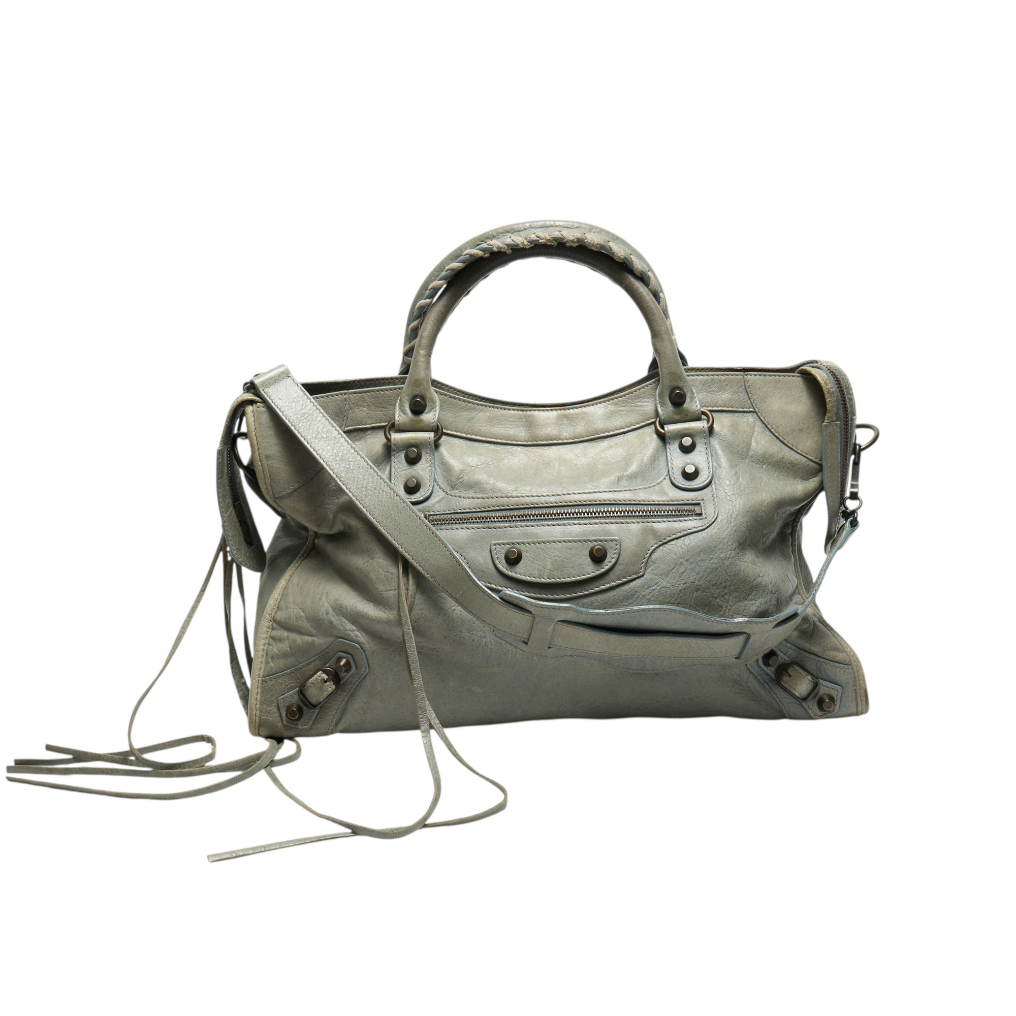 balenciaga 2000s light gray city bag