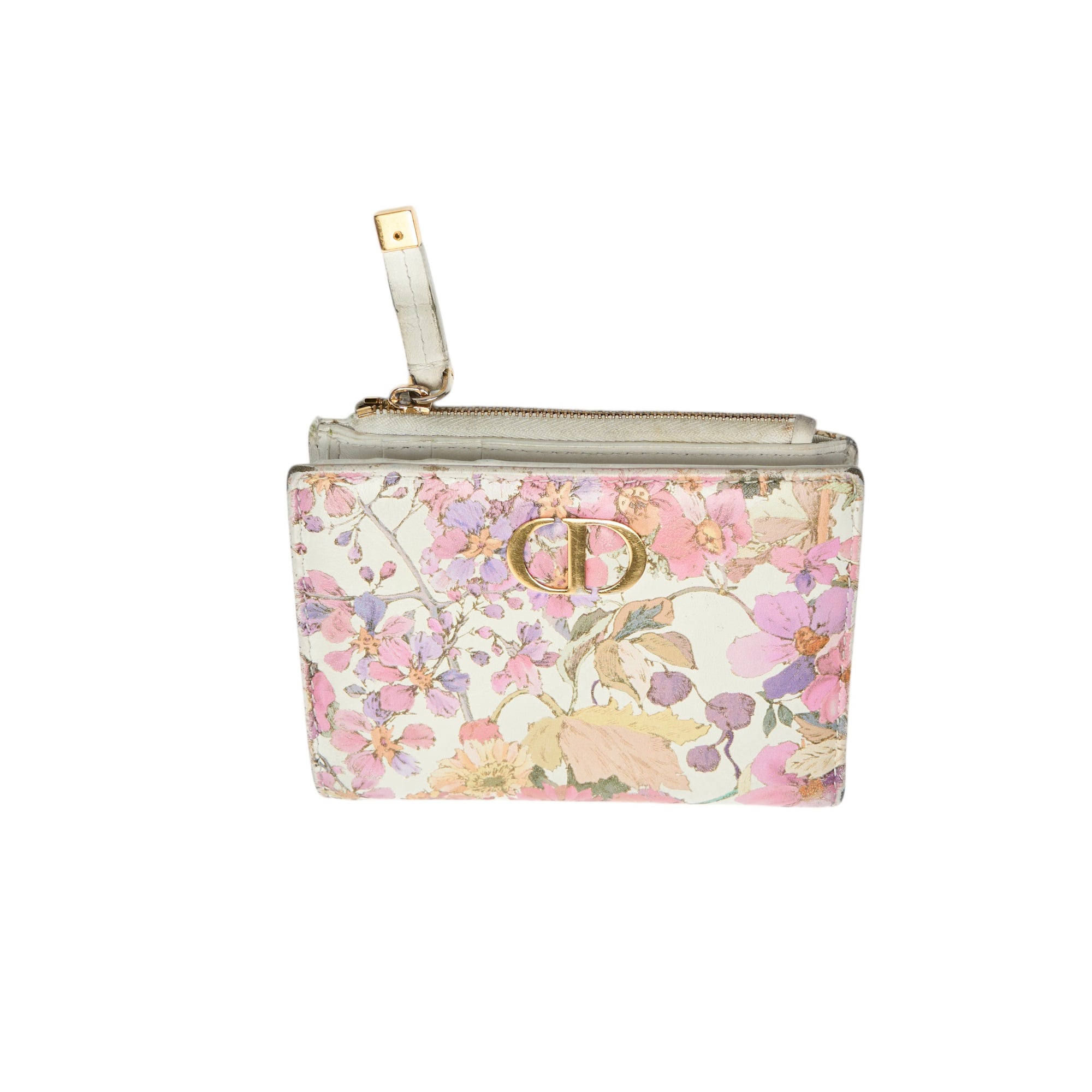 christian dior 2000s white floral wallet