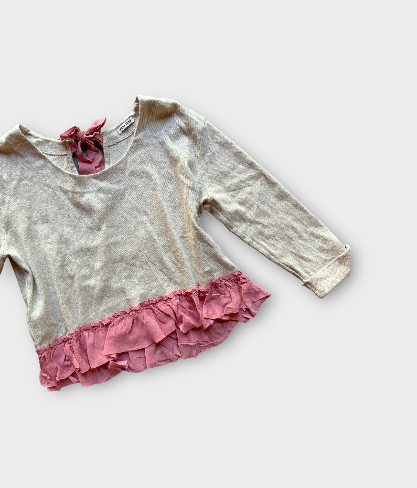 miu miu top with pink bow