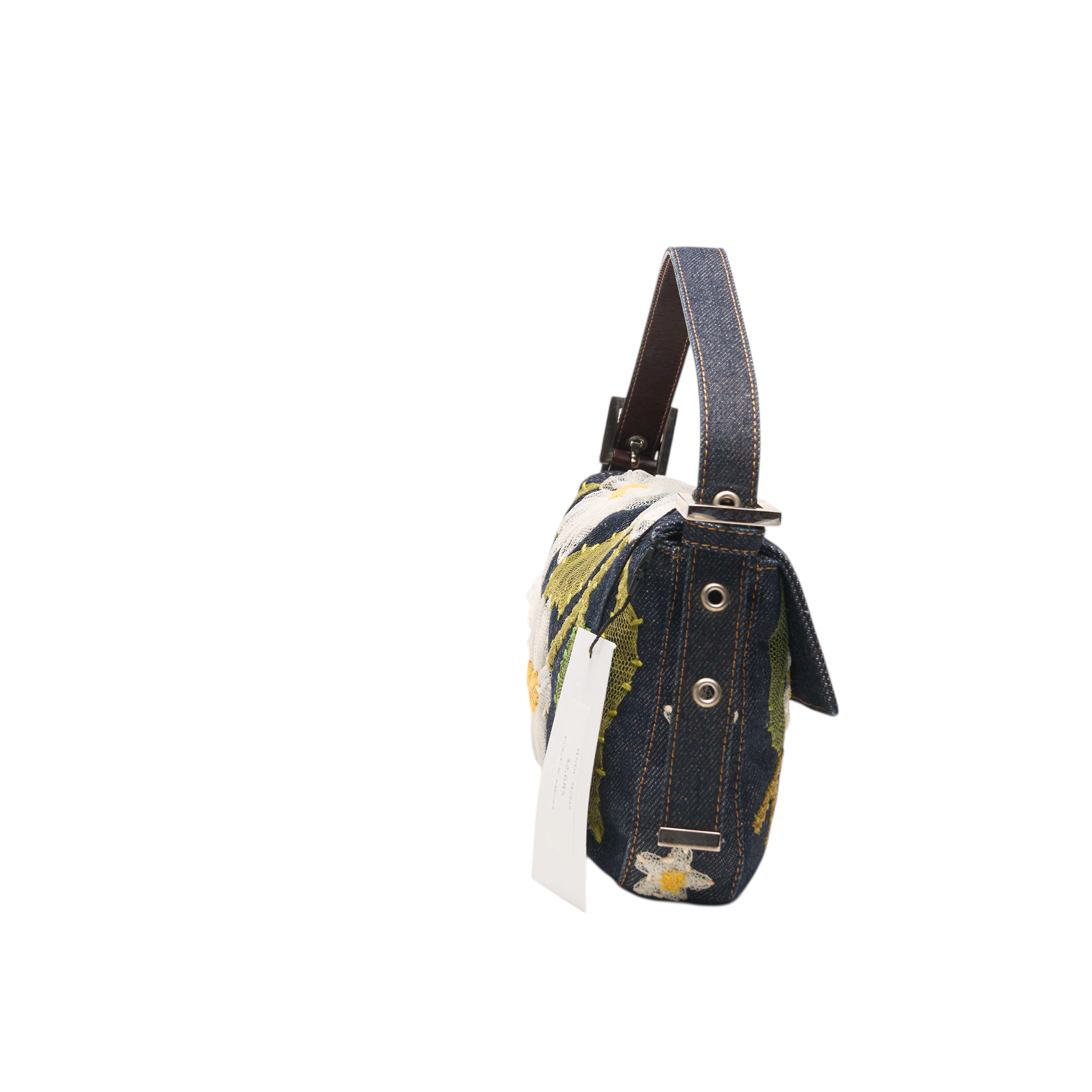 fendi 2000s denim baguette bag