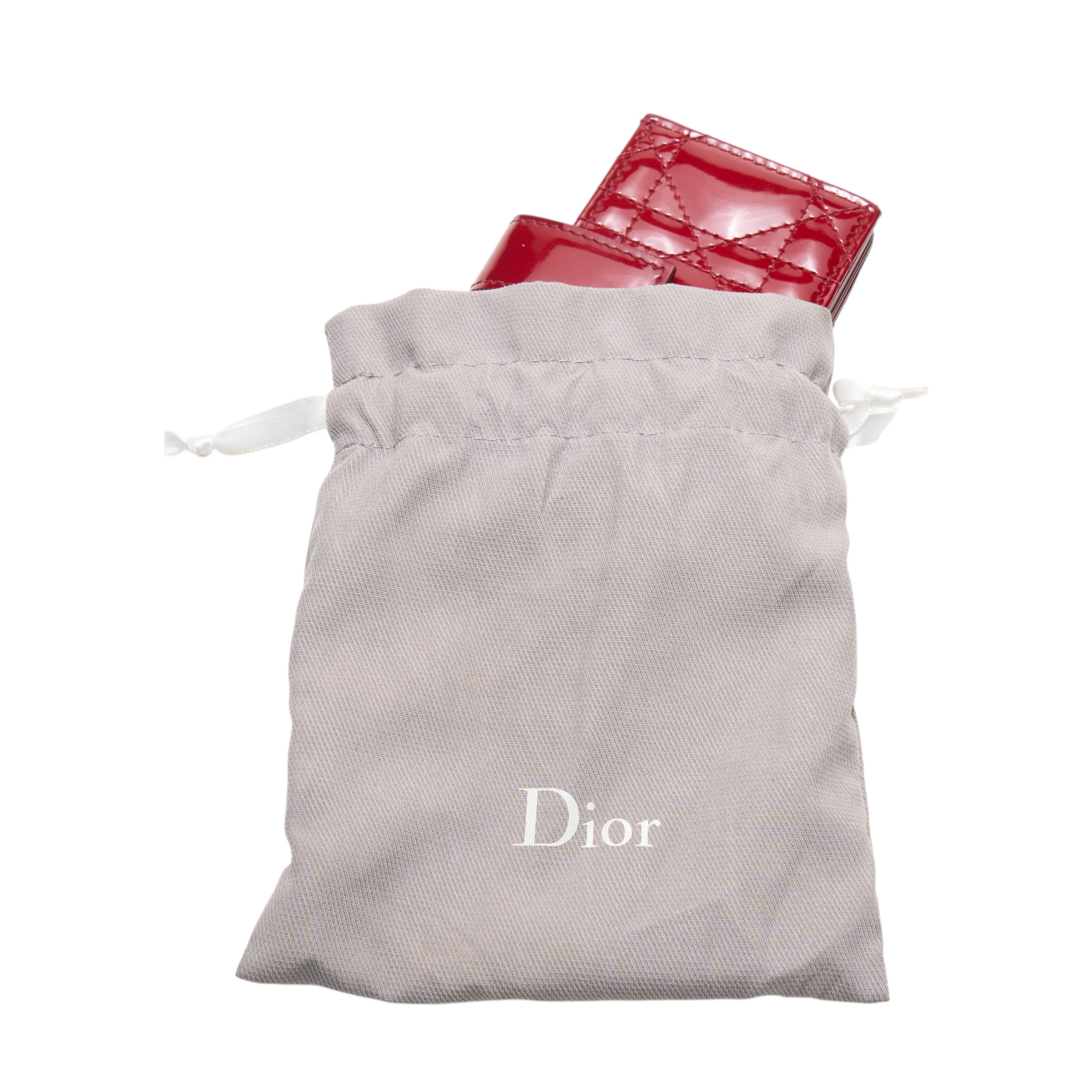 christian dior red cannage wallet
