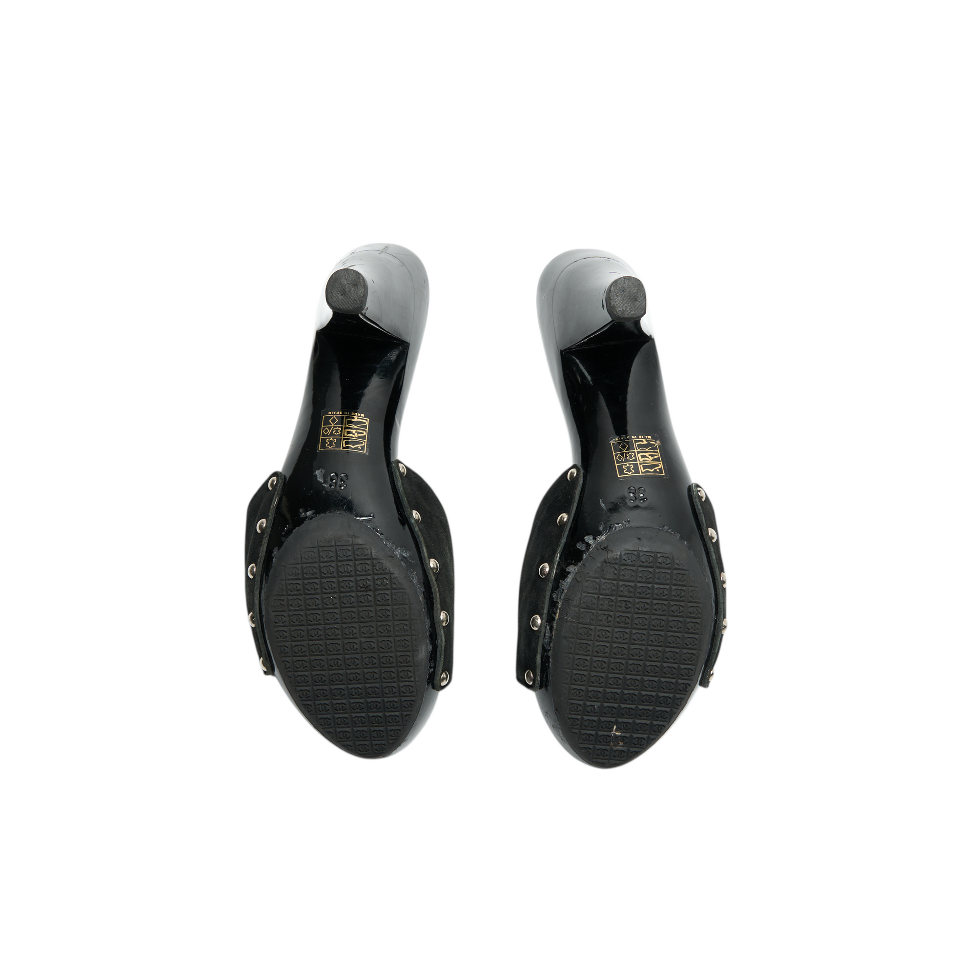 chanel 2000s black sandal heels