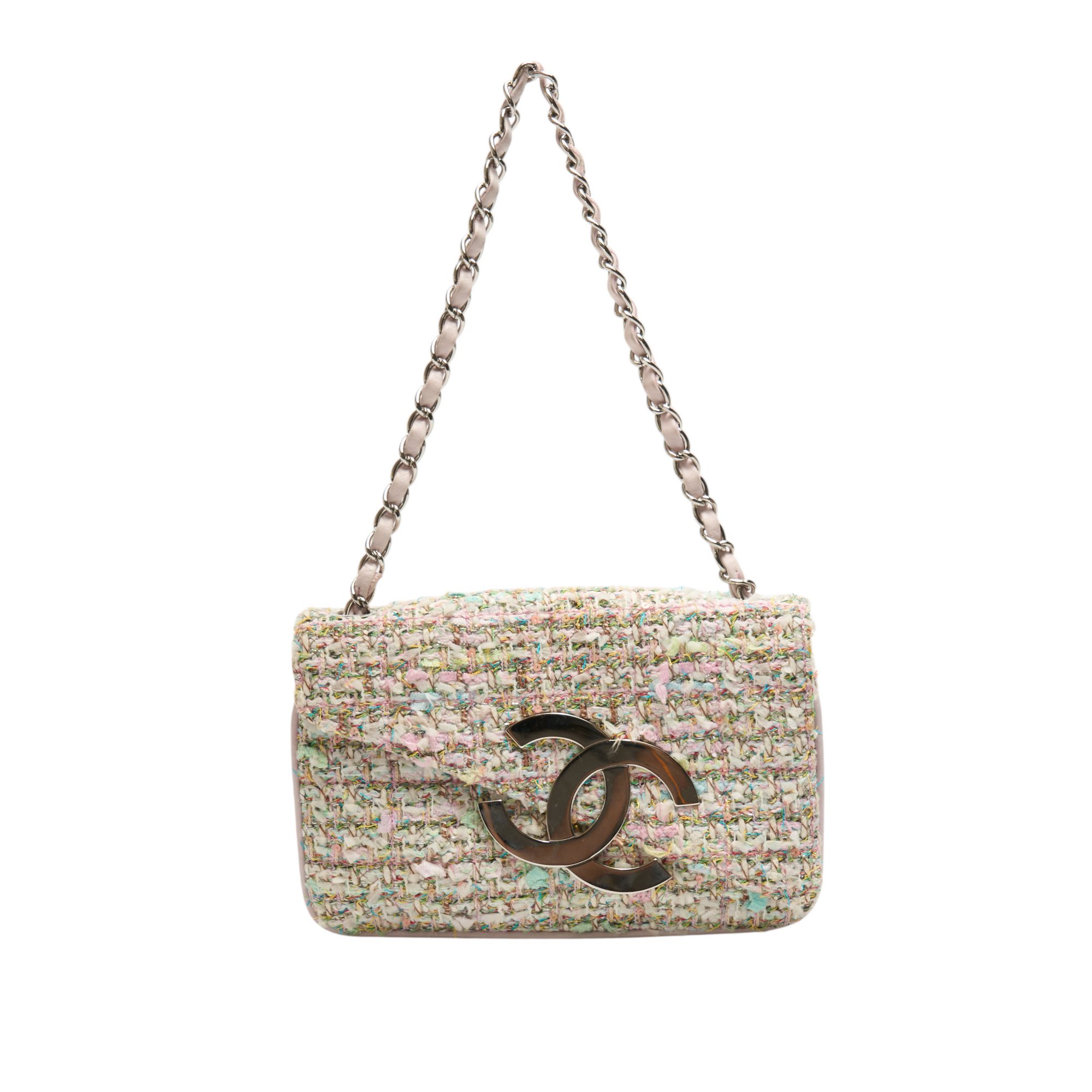 chanel 2000s pastel tweed bag