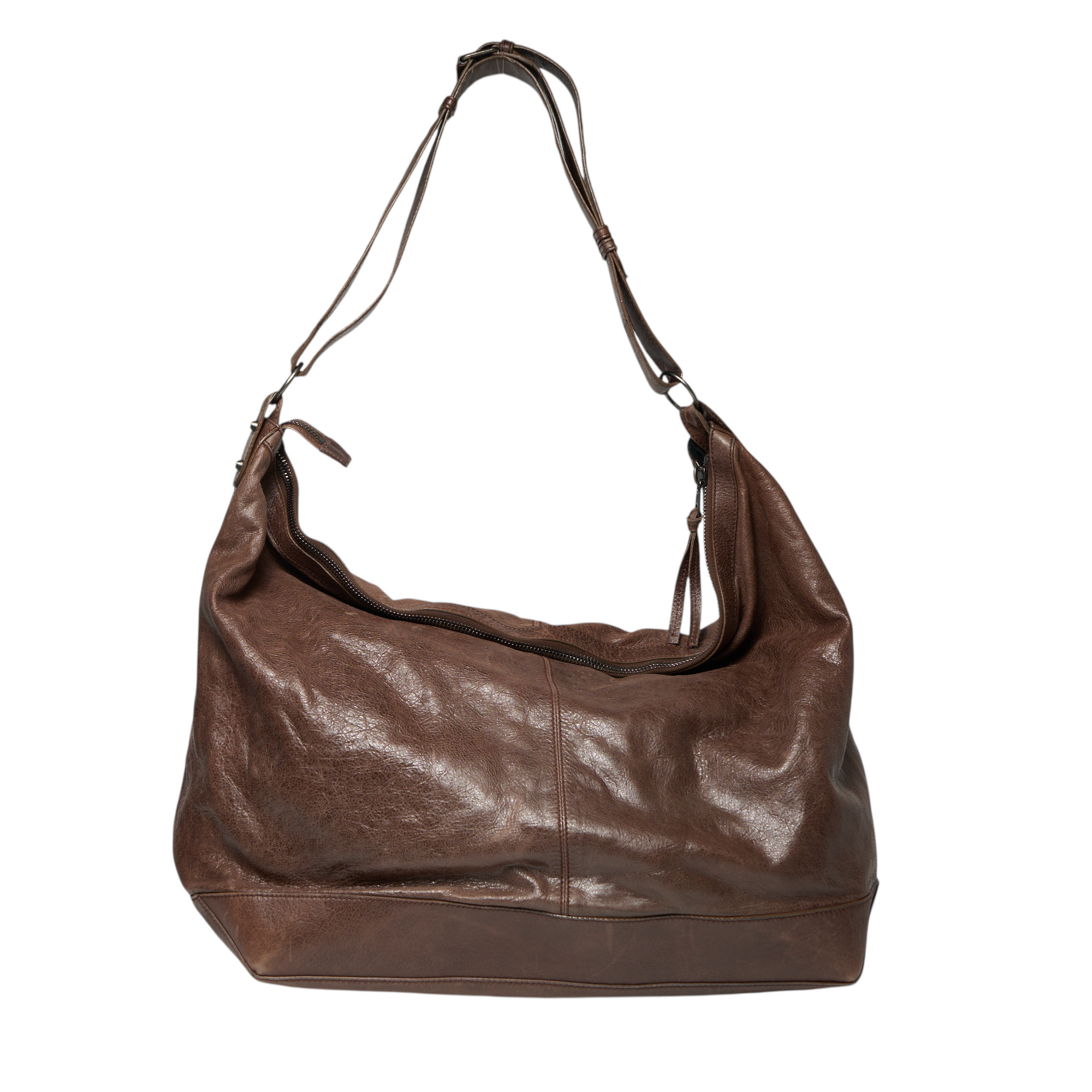 balenciaga 2000s brown large hobo bag