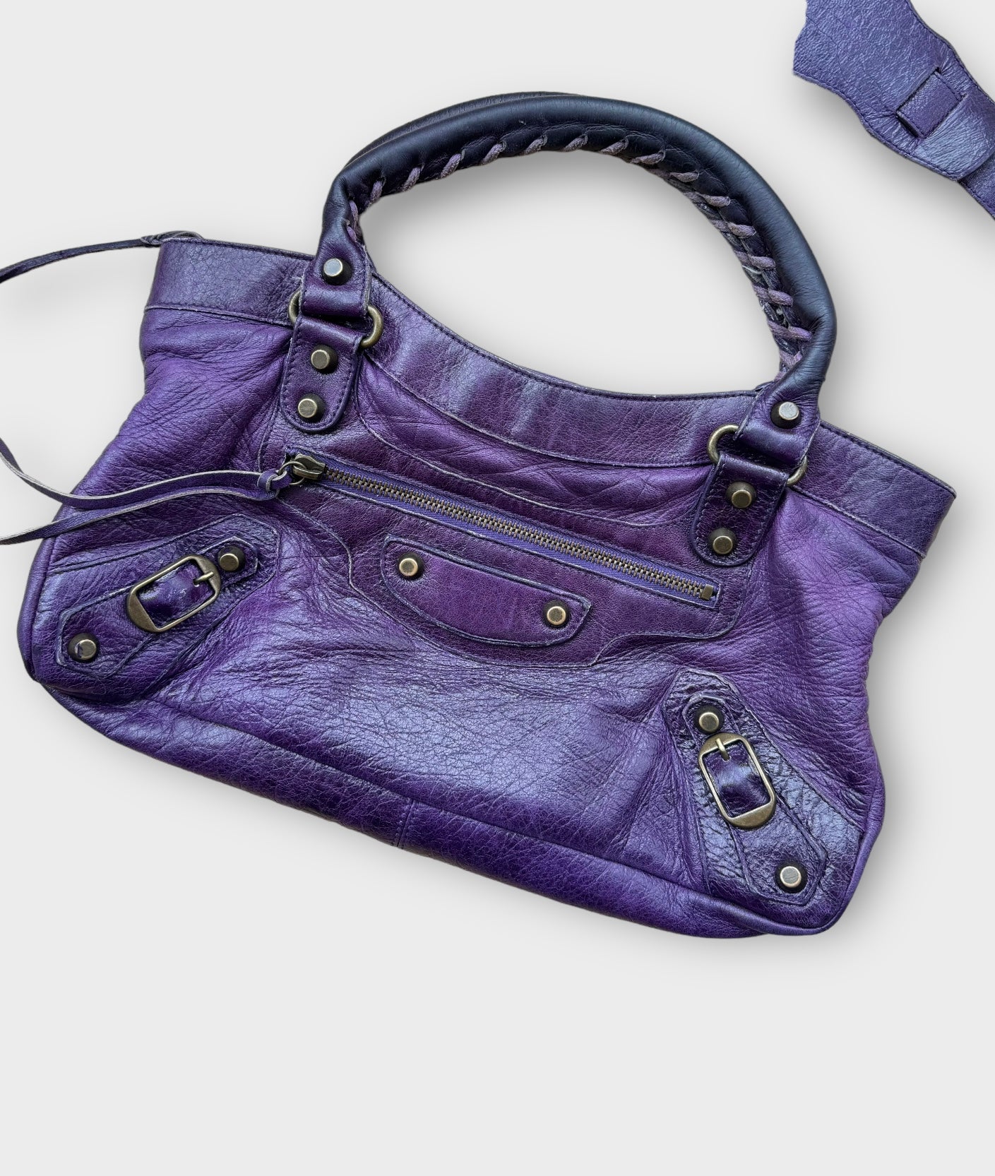 balenciaga 2000s purple city bag