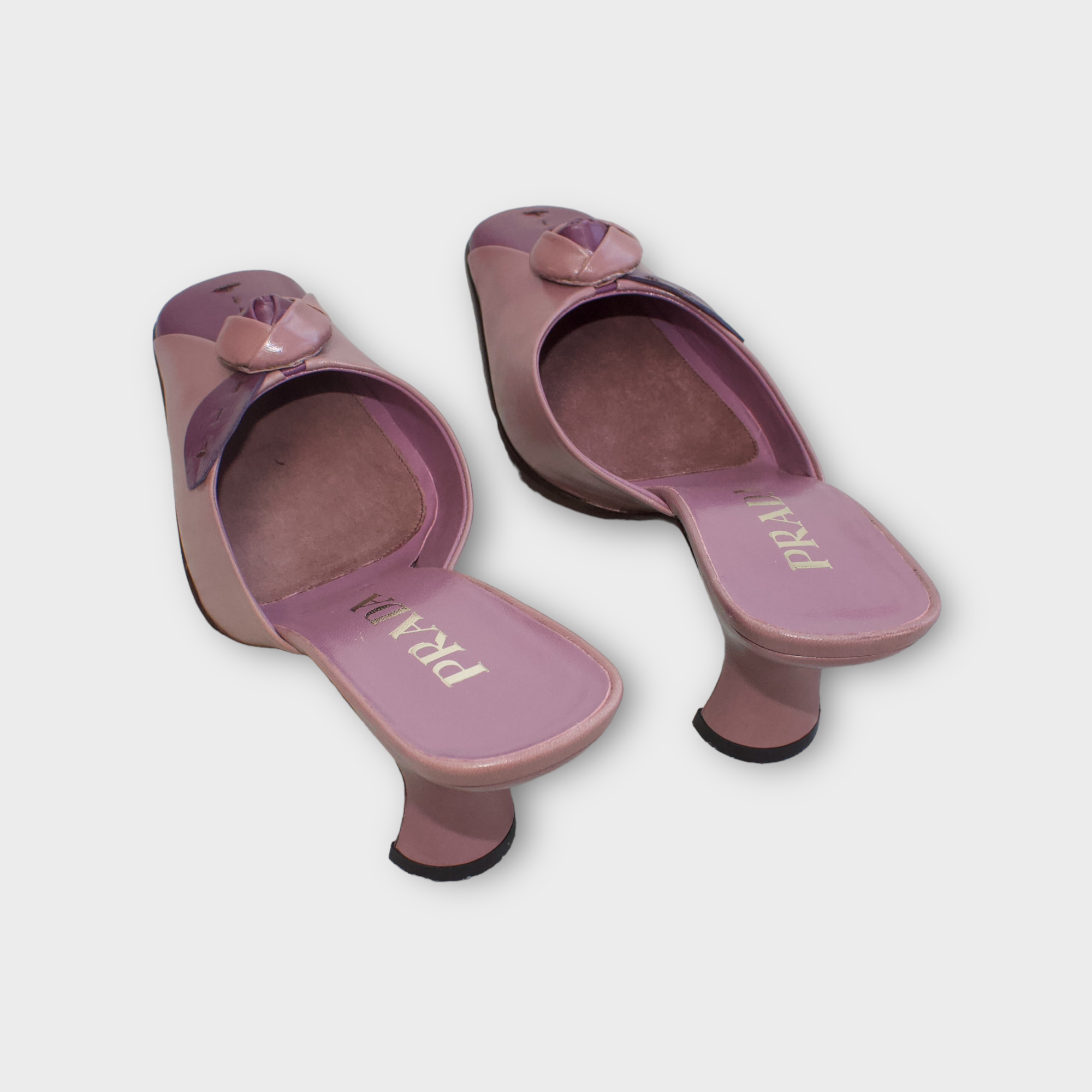 prada purple rose kitten heels