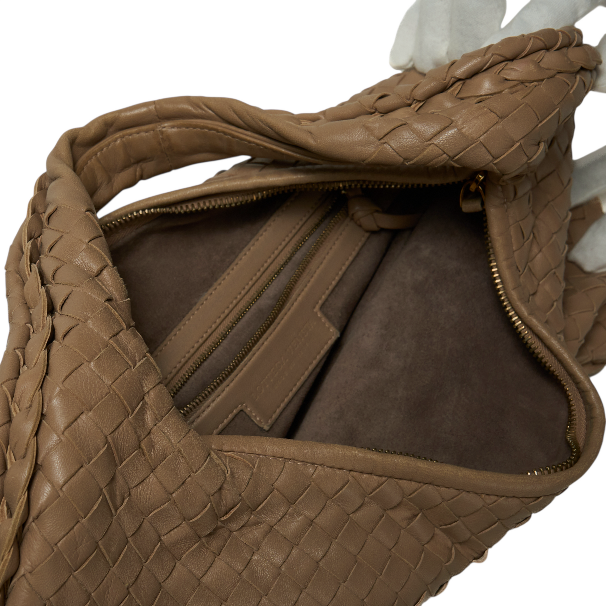 bottega veneta 2008 taupe brown small hobo bag
