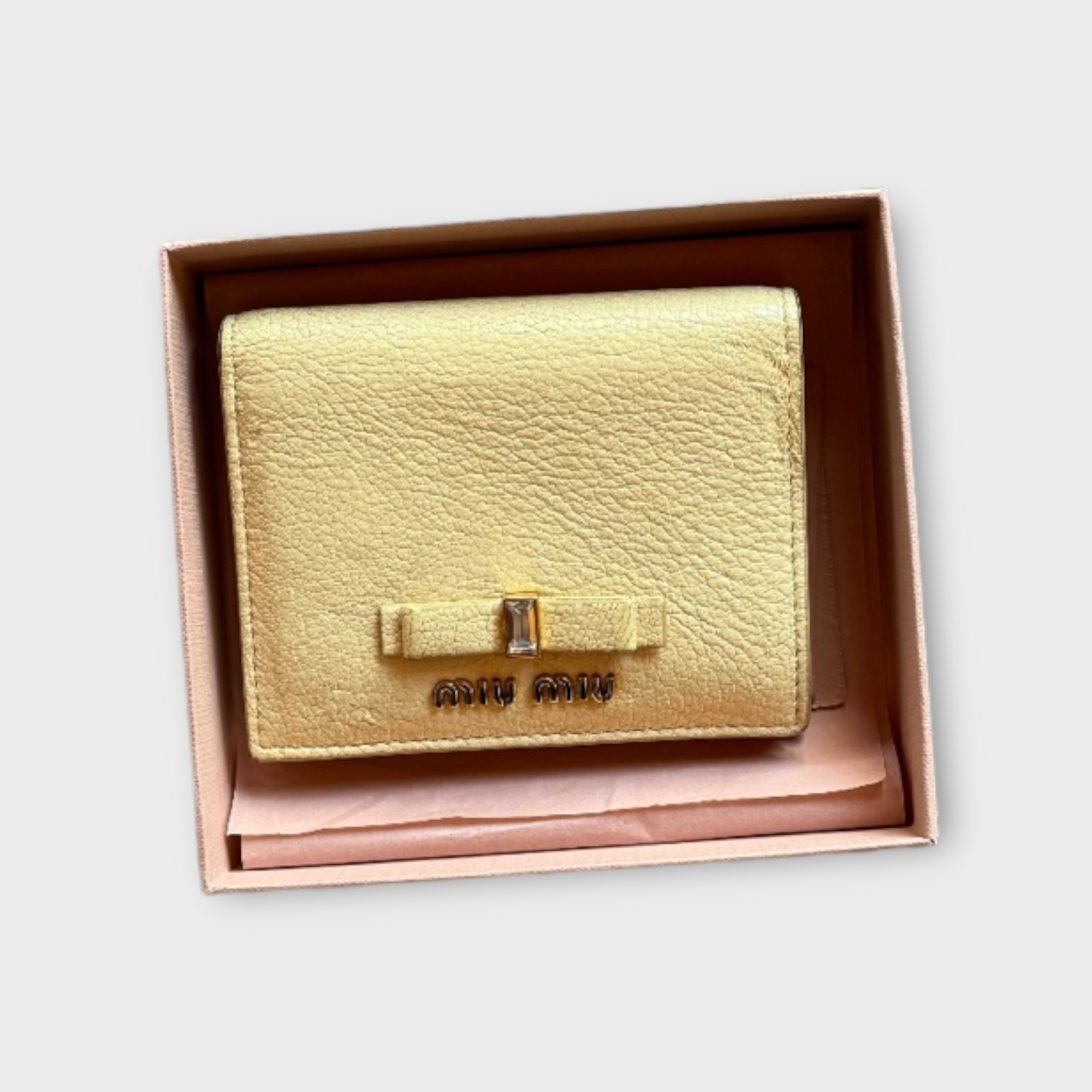 miu miu yellow bow wallet