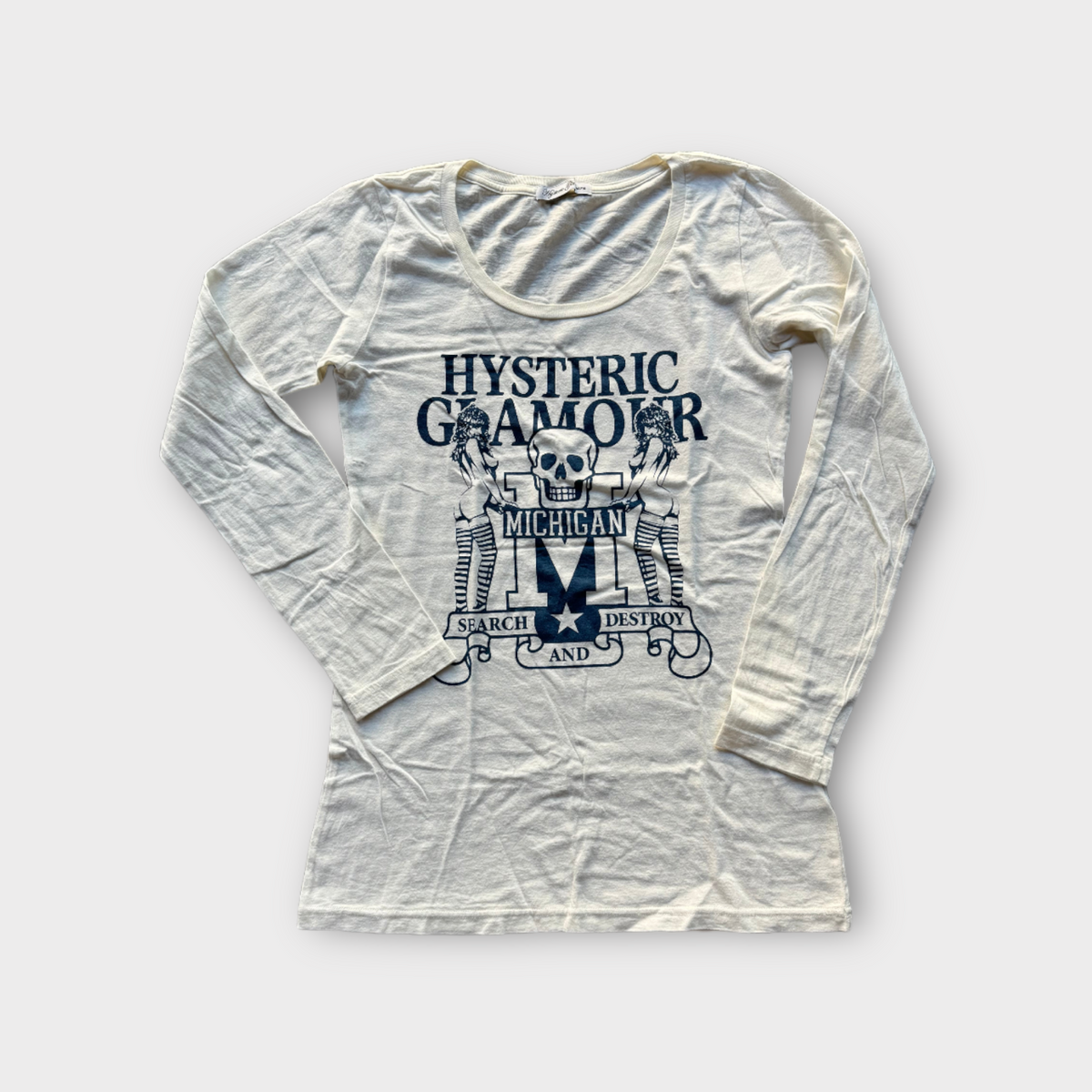 hysteric glamour search and destroy white long sleeve top – hachi 