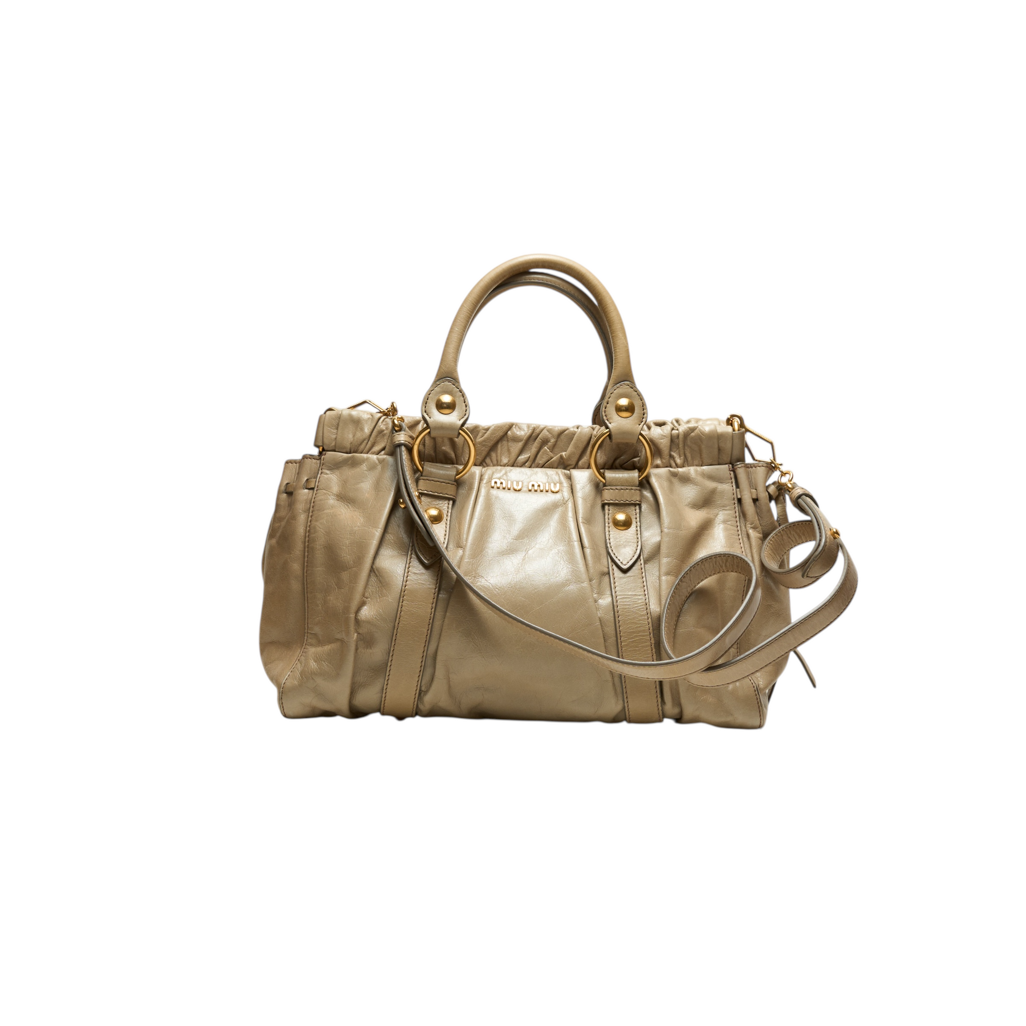 miu miu 2000s cream tan vitello bag