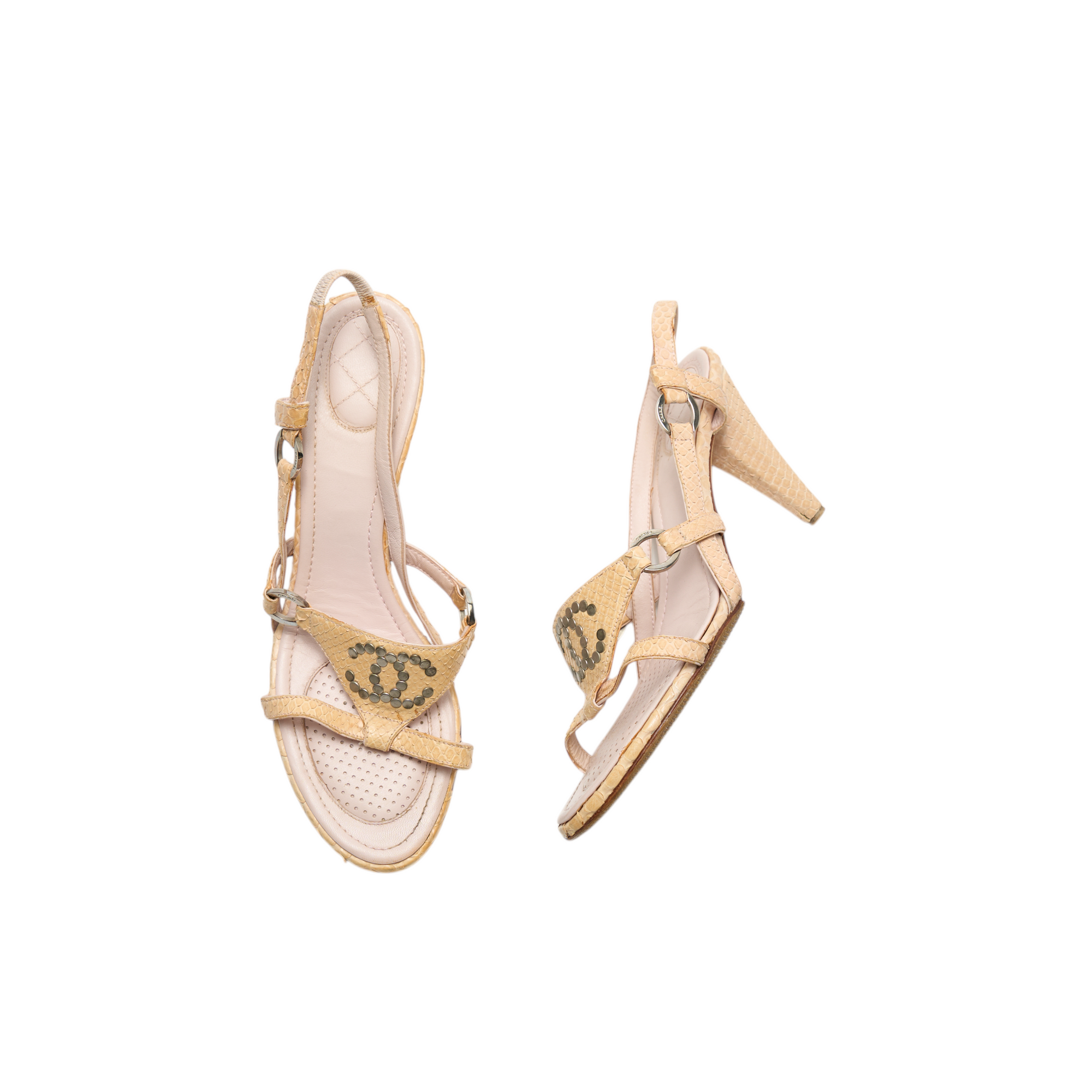 chanel 2000s yellow python heels