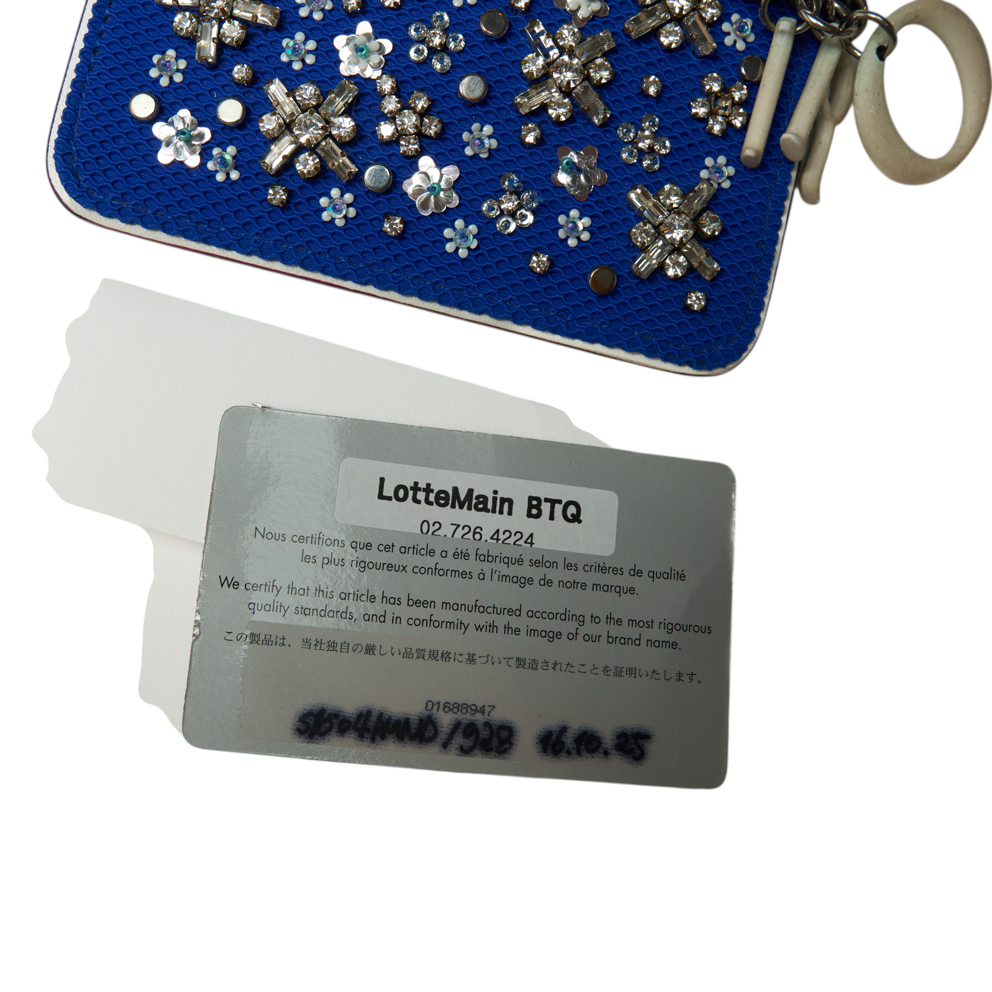 christian dior blue flower wallet