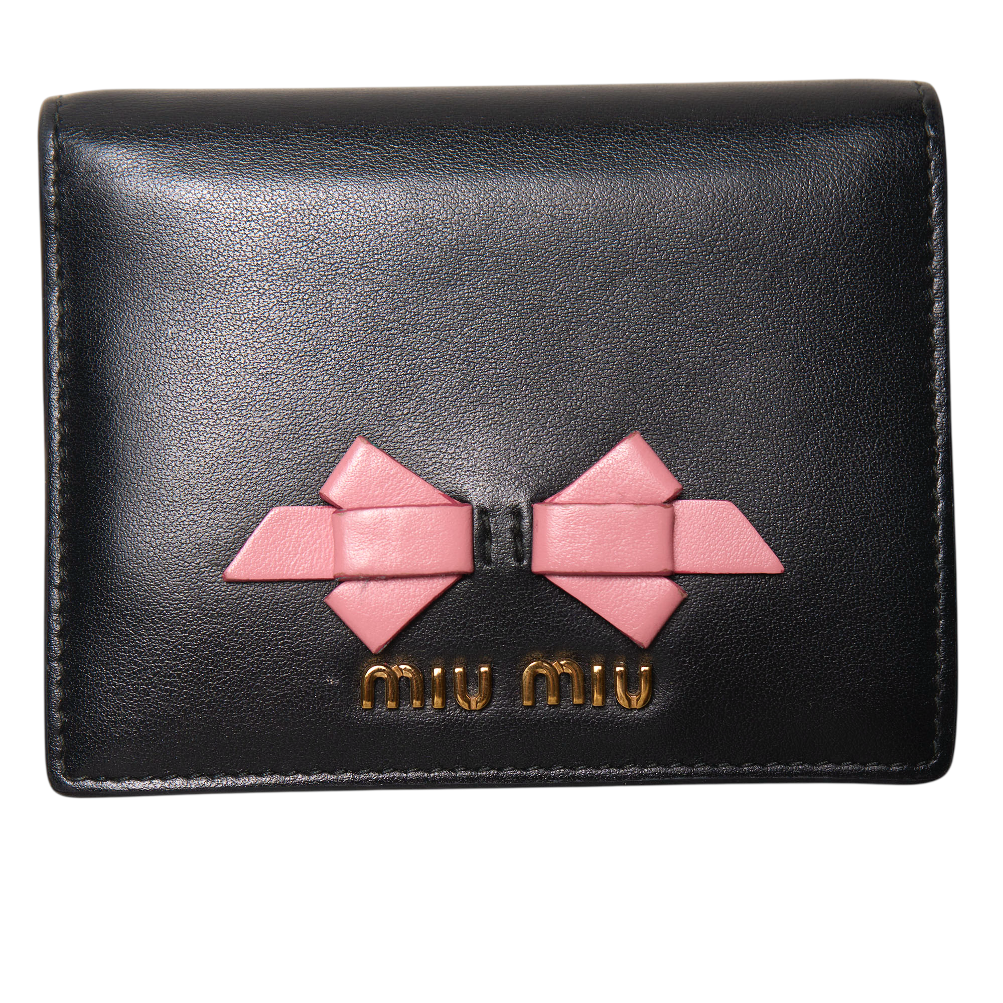 miu miu black bow wallet