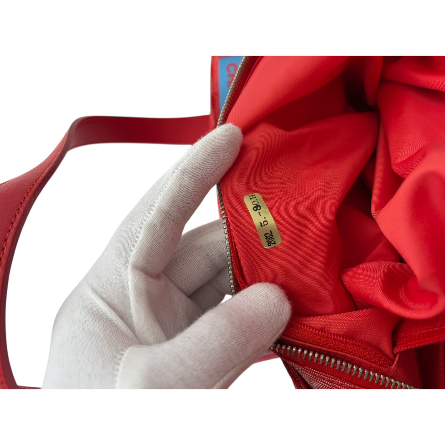 chanel 2000s red travel ligne tote bag