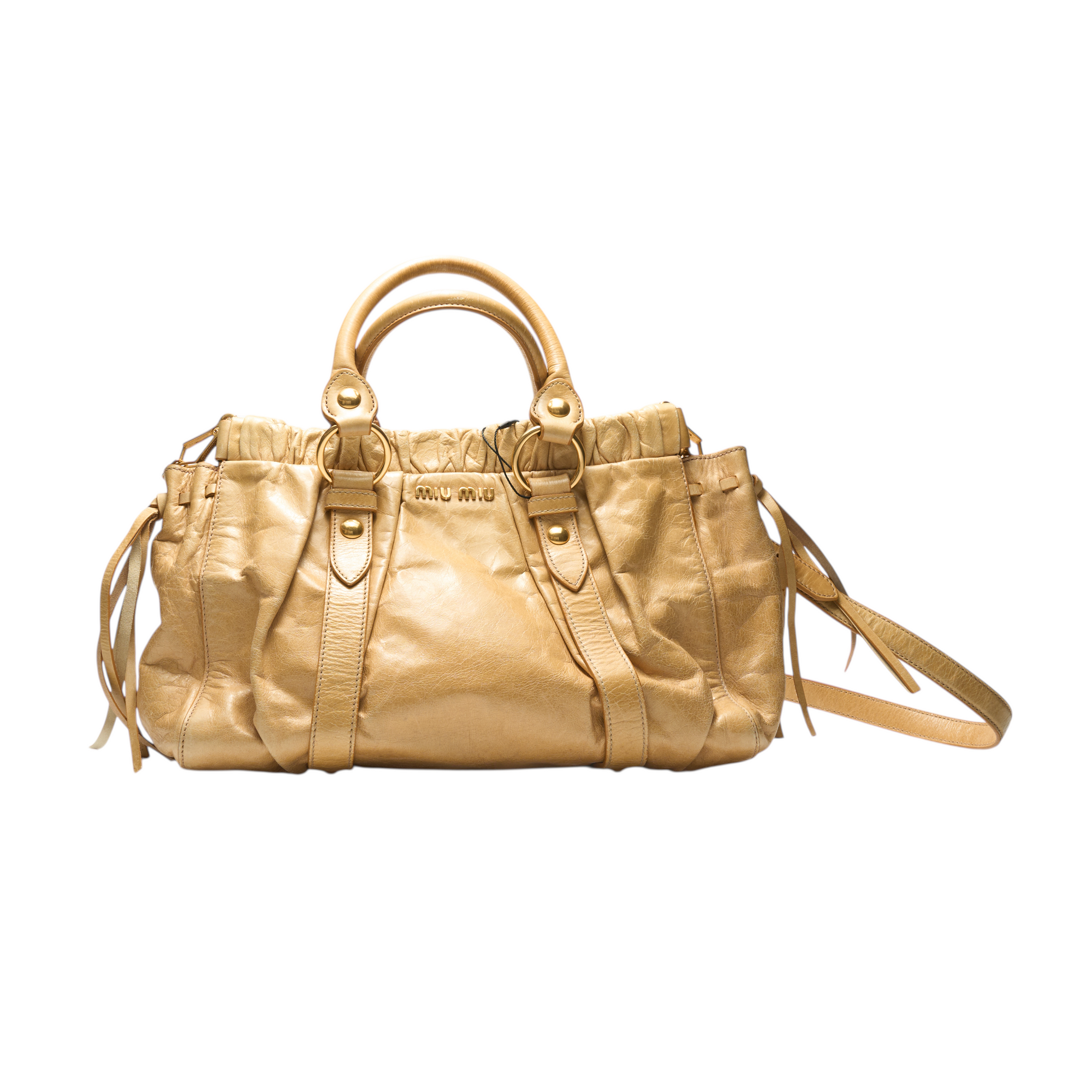 miu miu 2000s tan vitello bag