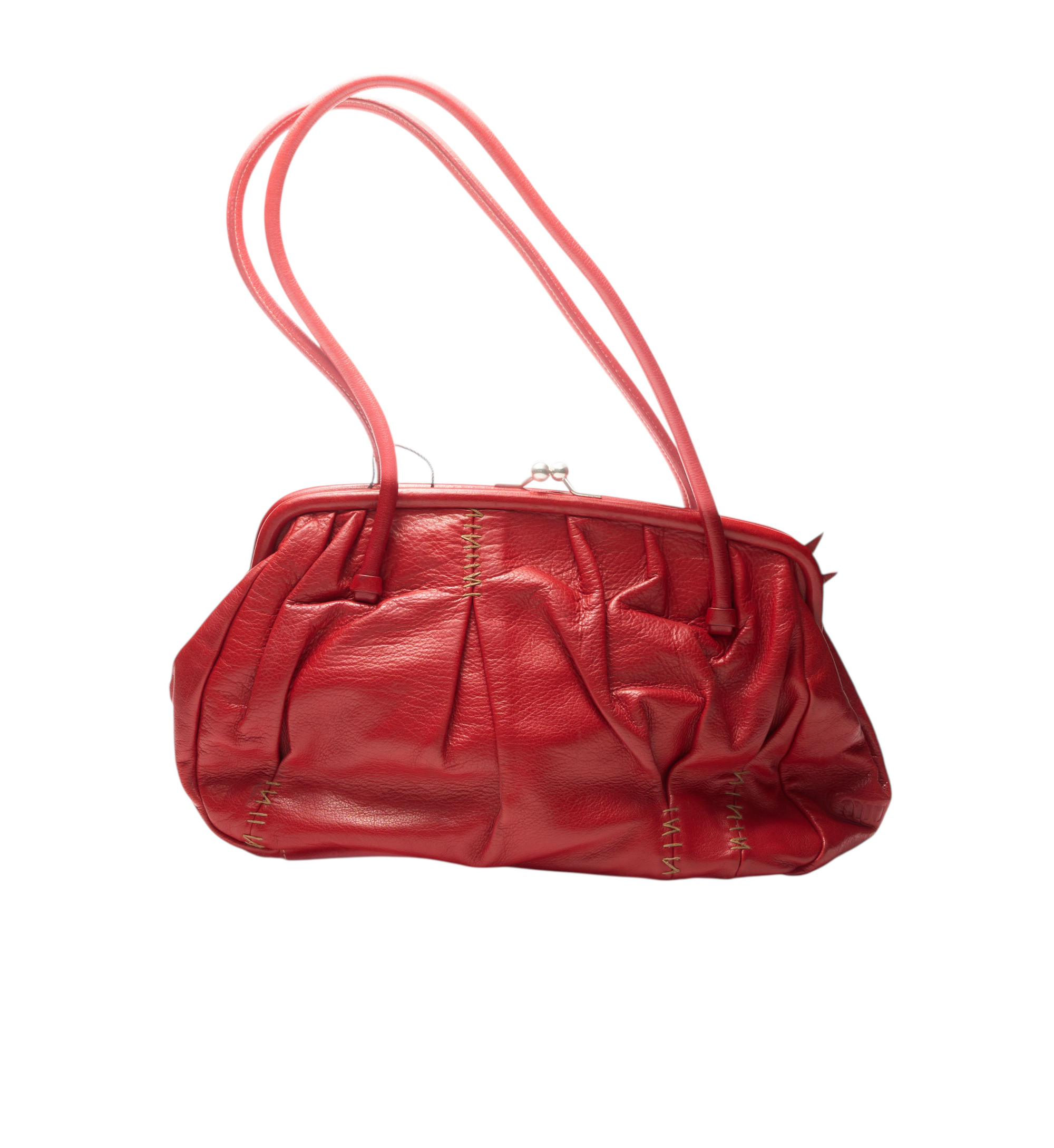 miu miu 2000s red shoulder bag