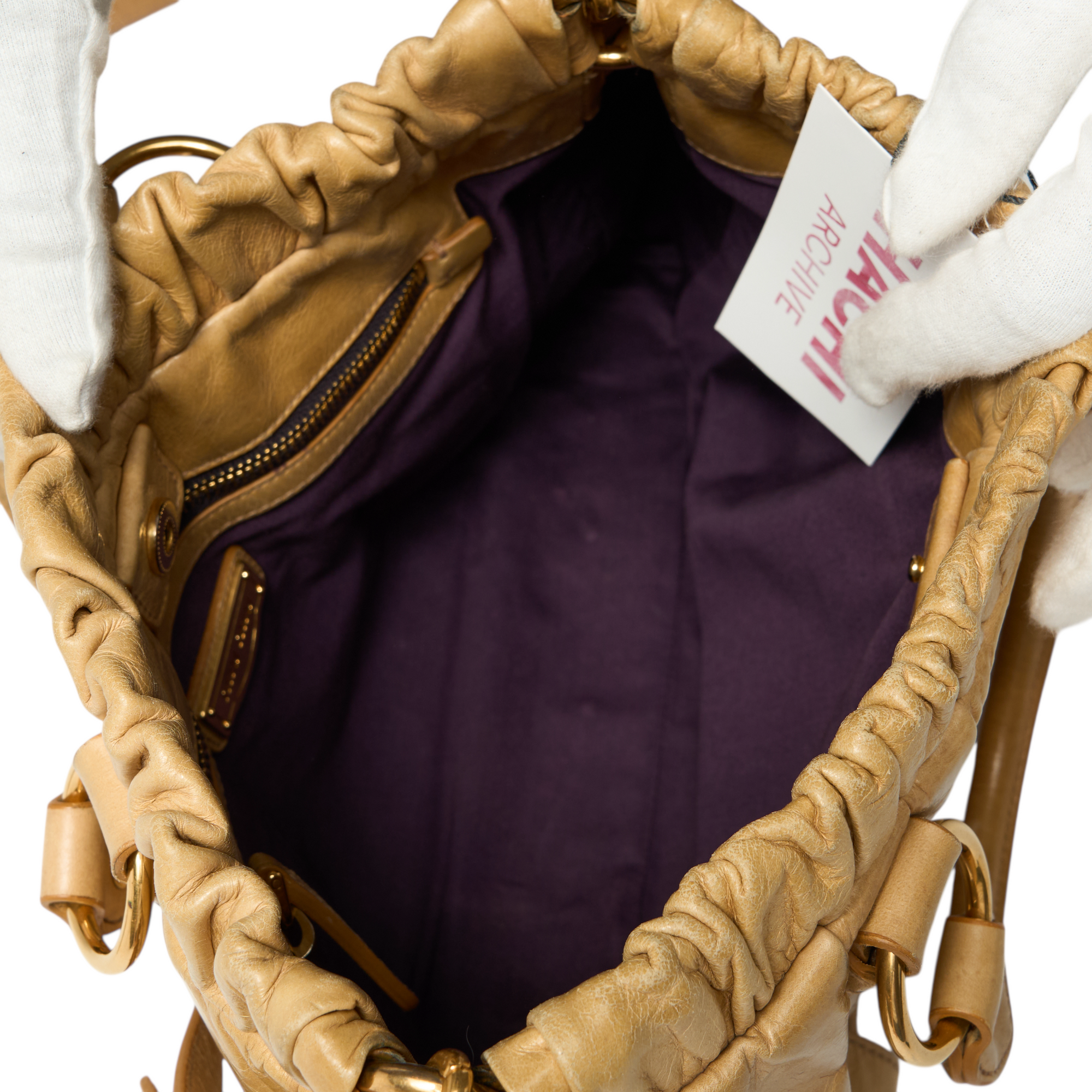 miu miu 2000s tan vitello bag