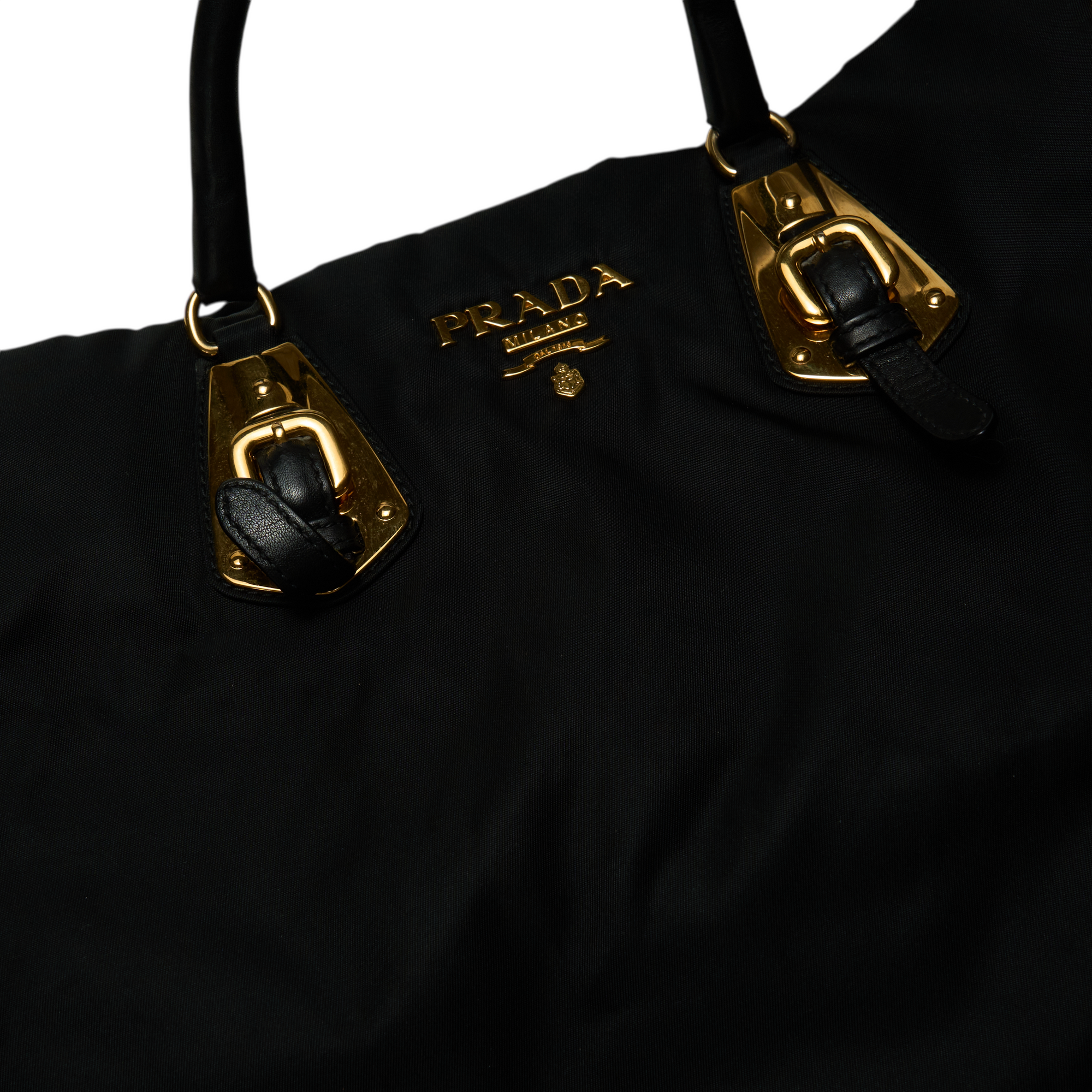 prada black nylon hand bag