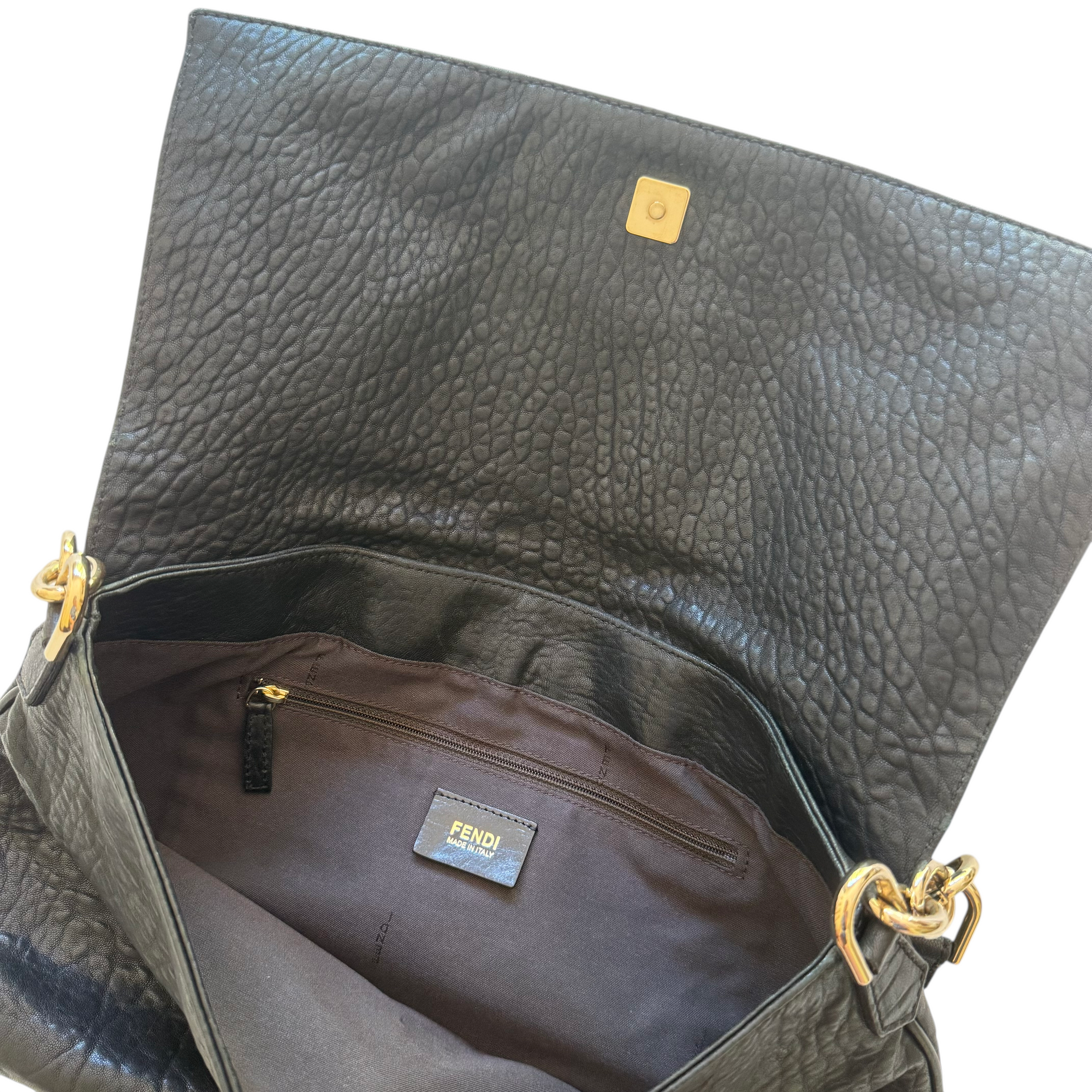 fendi 2000s black shoulder bag