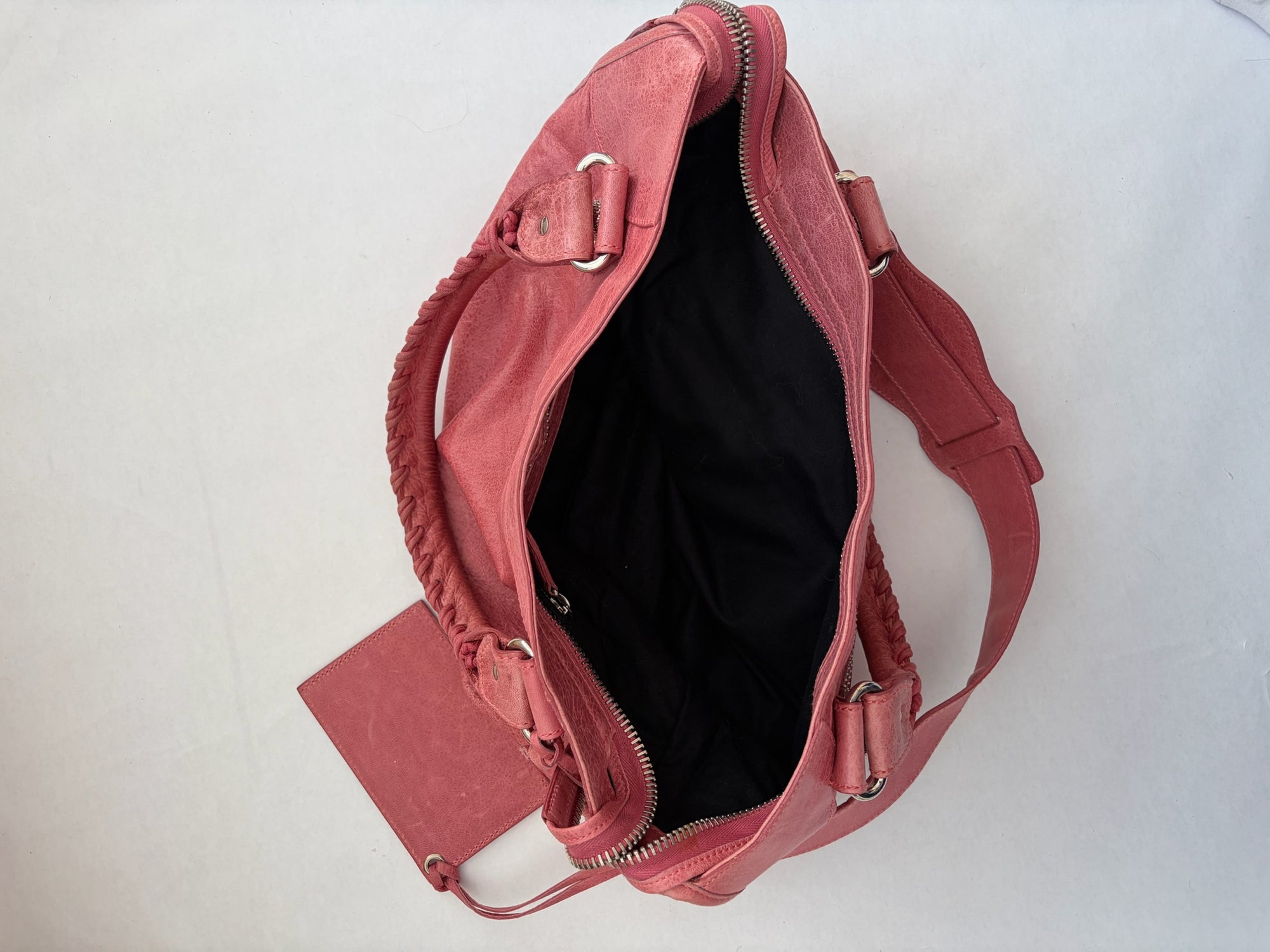 balenciaga 2000s pink city bag with giant 21 silver hardware