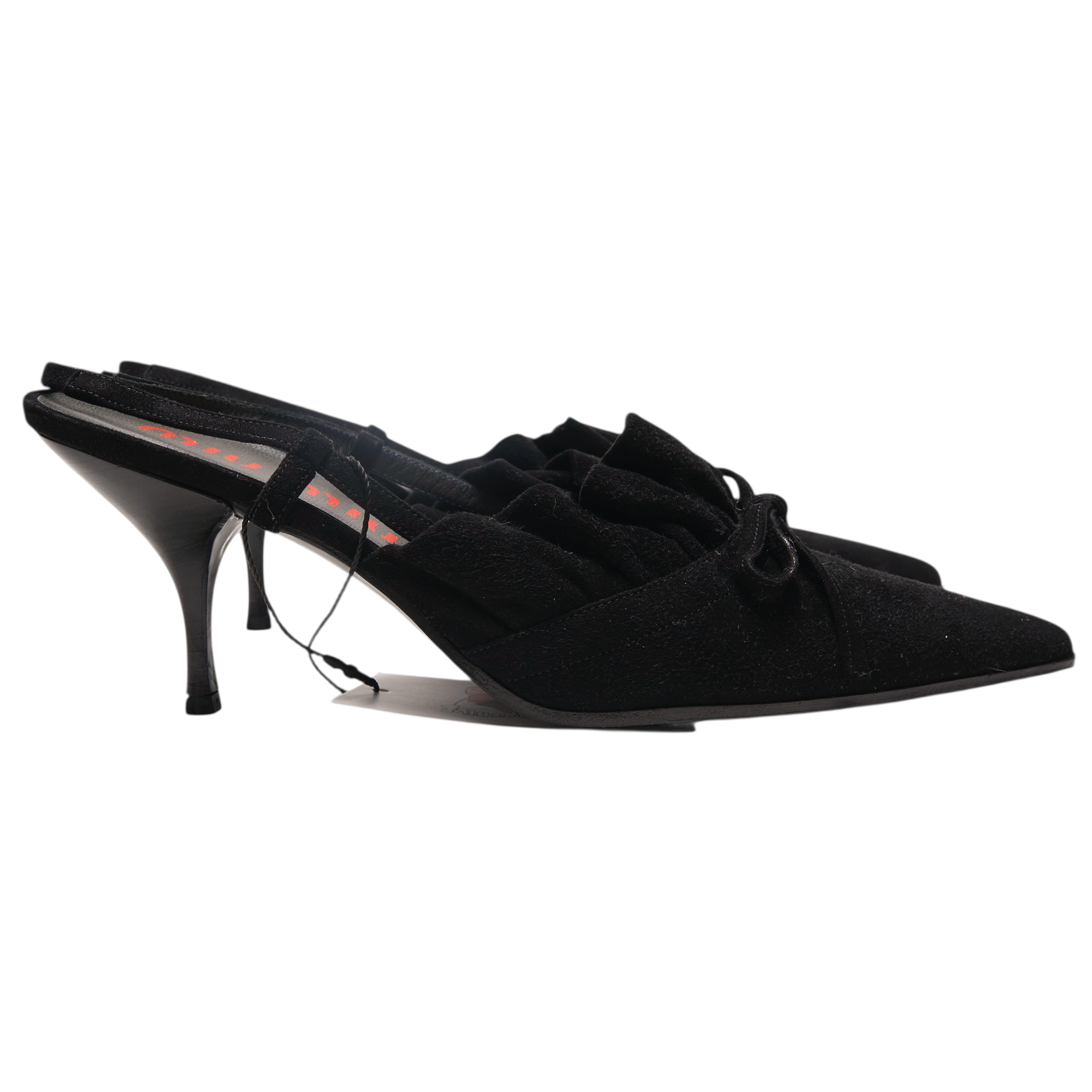 miu miu 2000s black bow heels