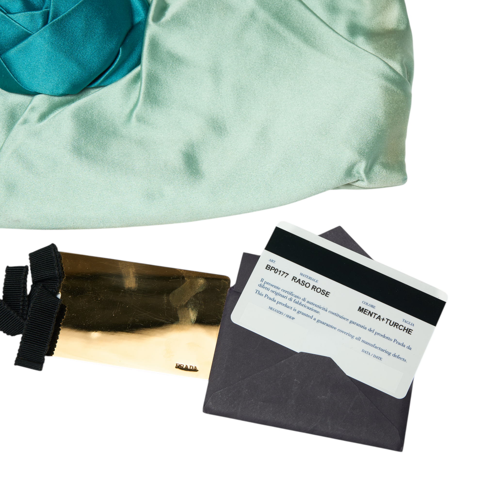 prada 2000s green clutch bag