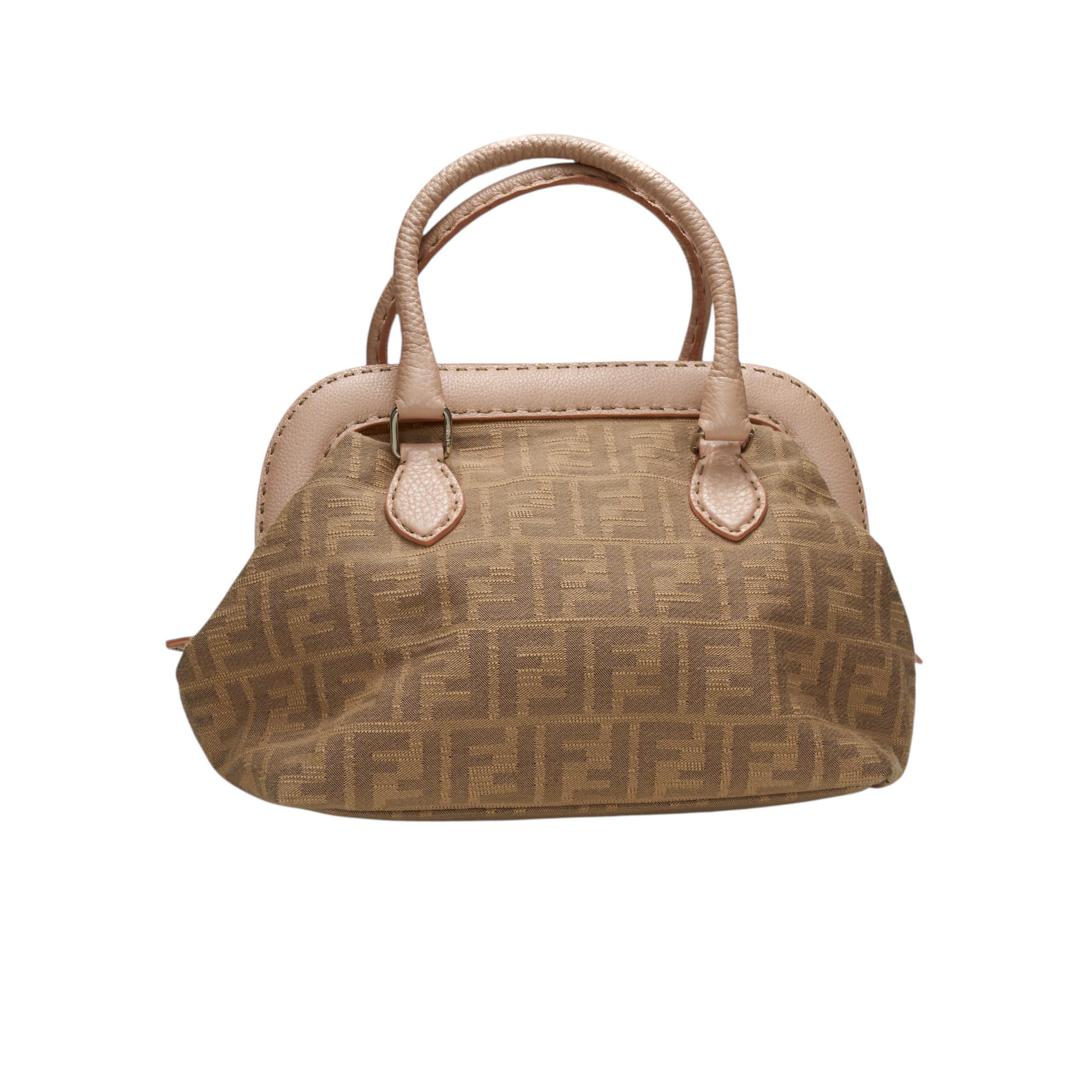 fendi 2000s tan and pink hand bag