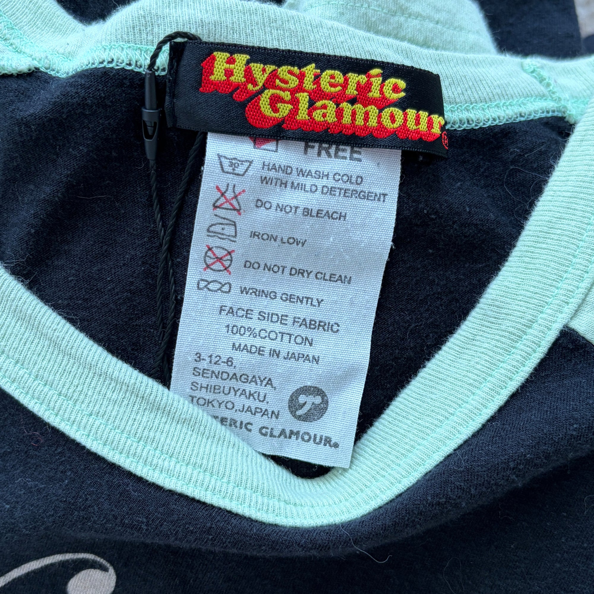 hysteric glamour 2000s sea green ringer long sleeve top