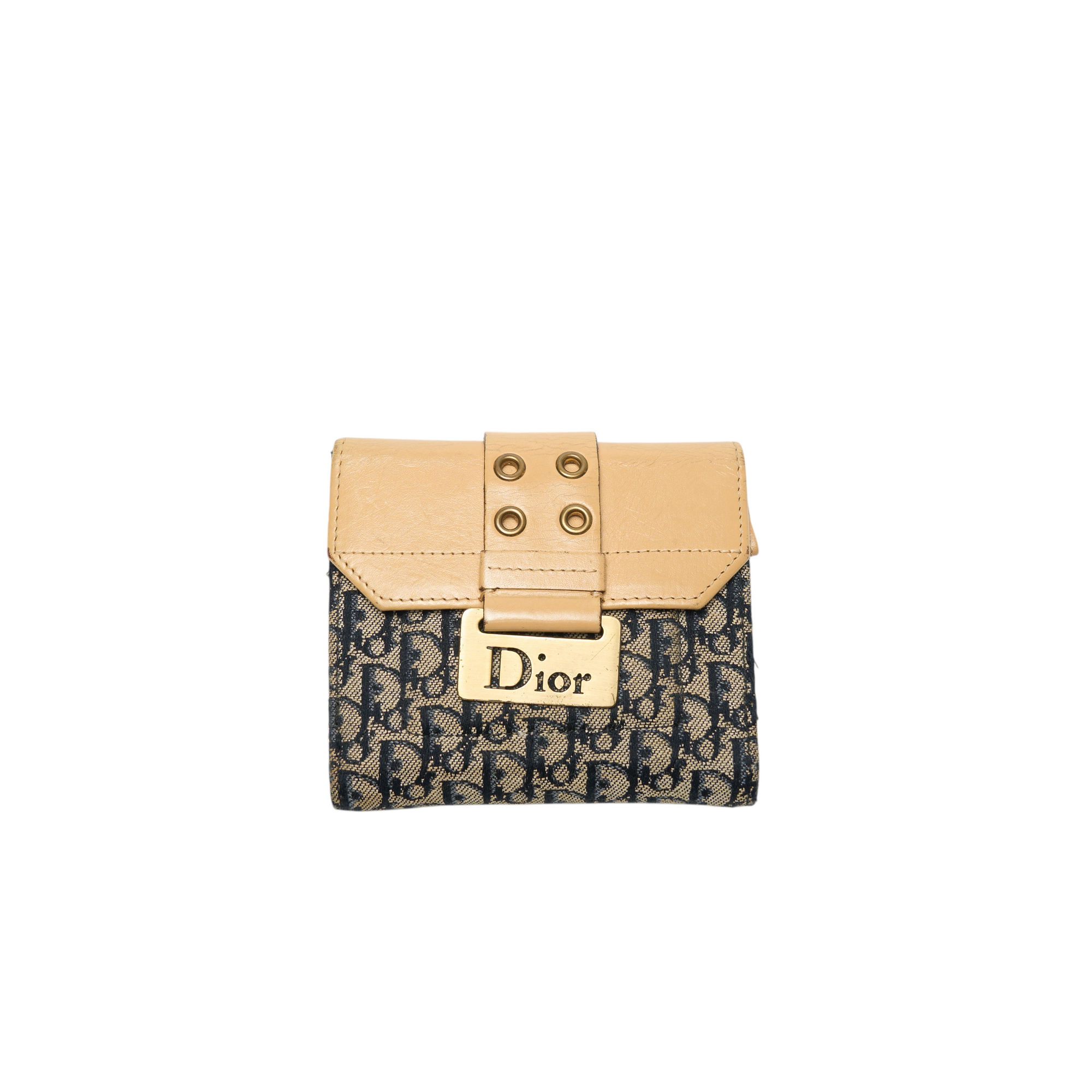 christian dior 2000s tan columbus wallet