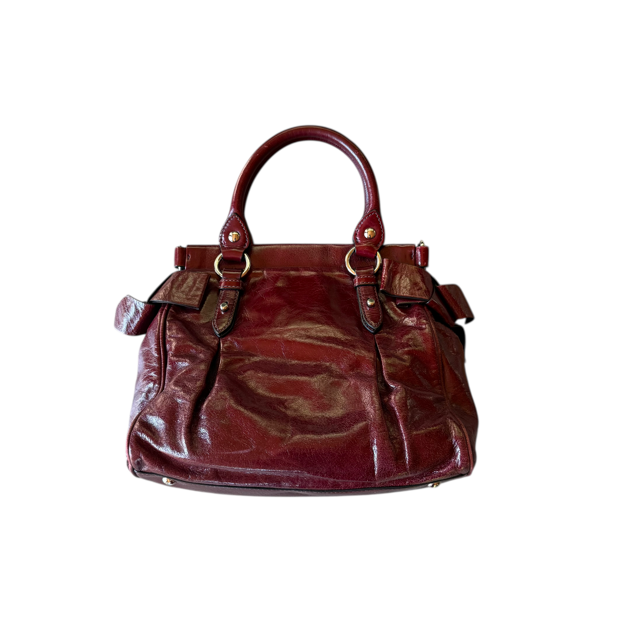 miu miu 2000s red shoulder bag