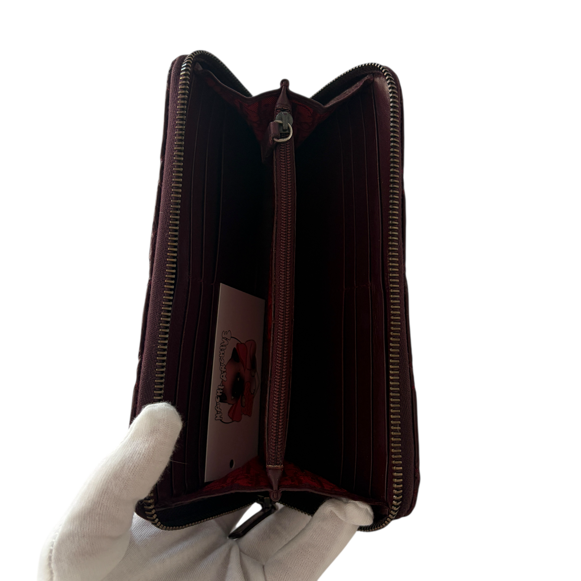 christian dior 2000s burgundy red wallet