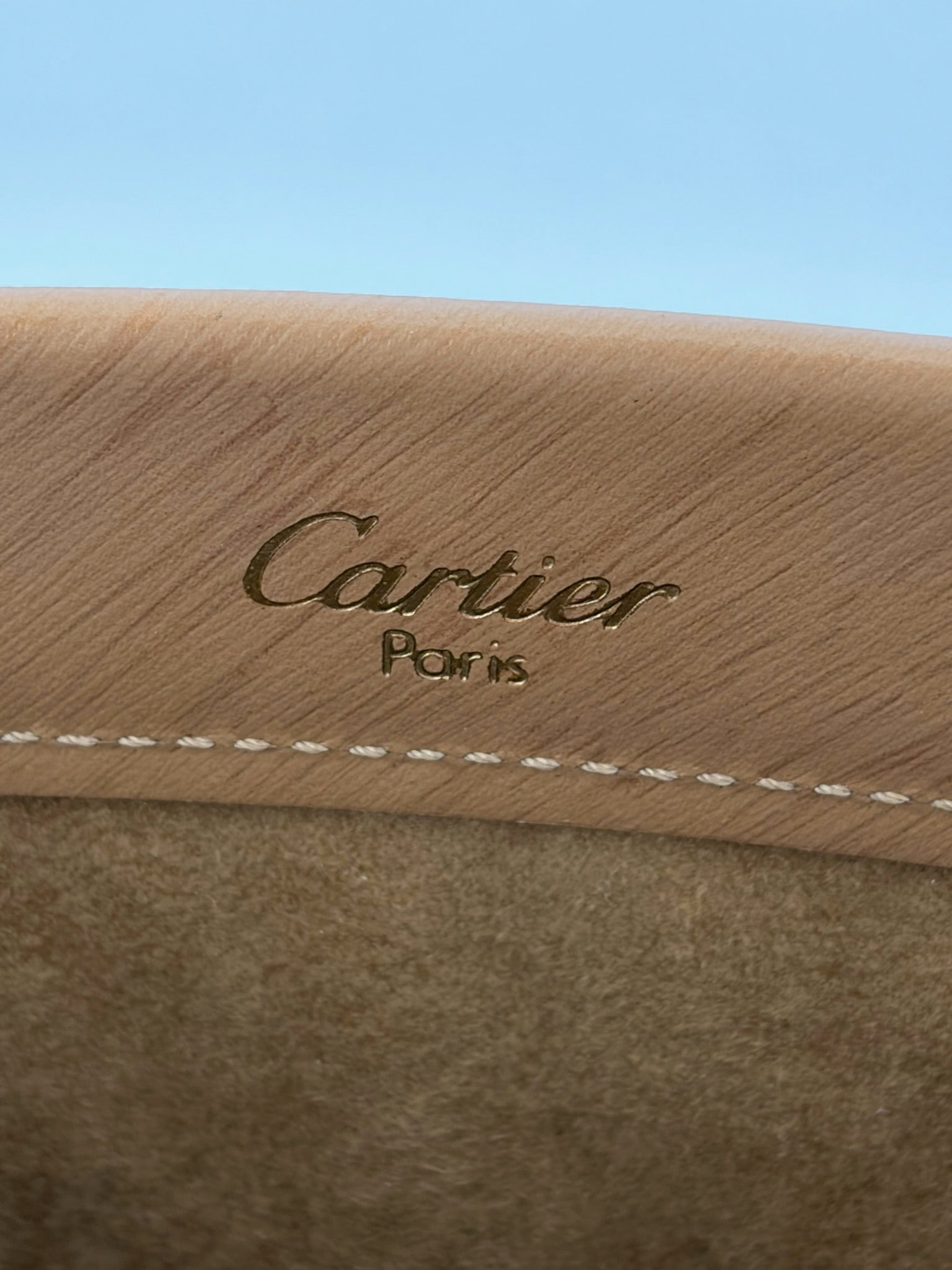 cartier 2000s tan hand bag