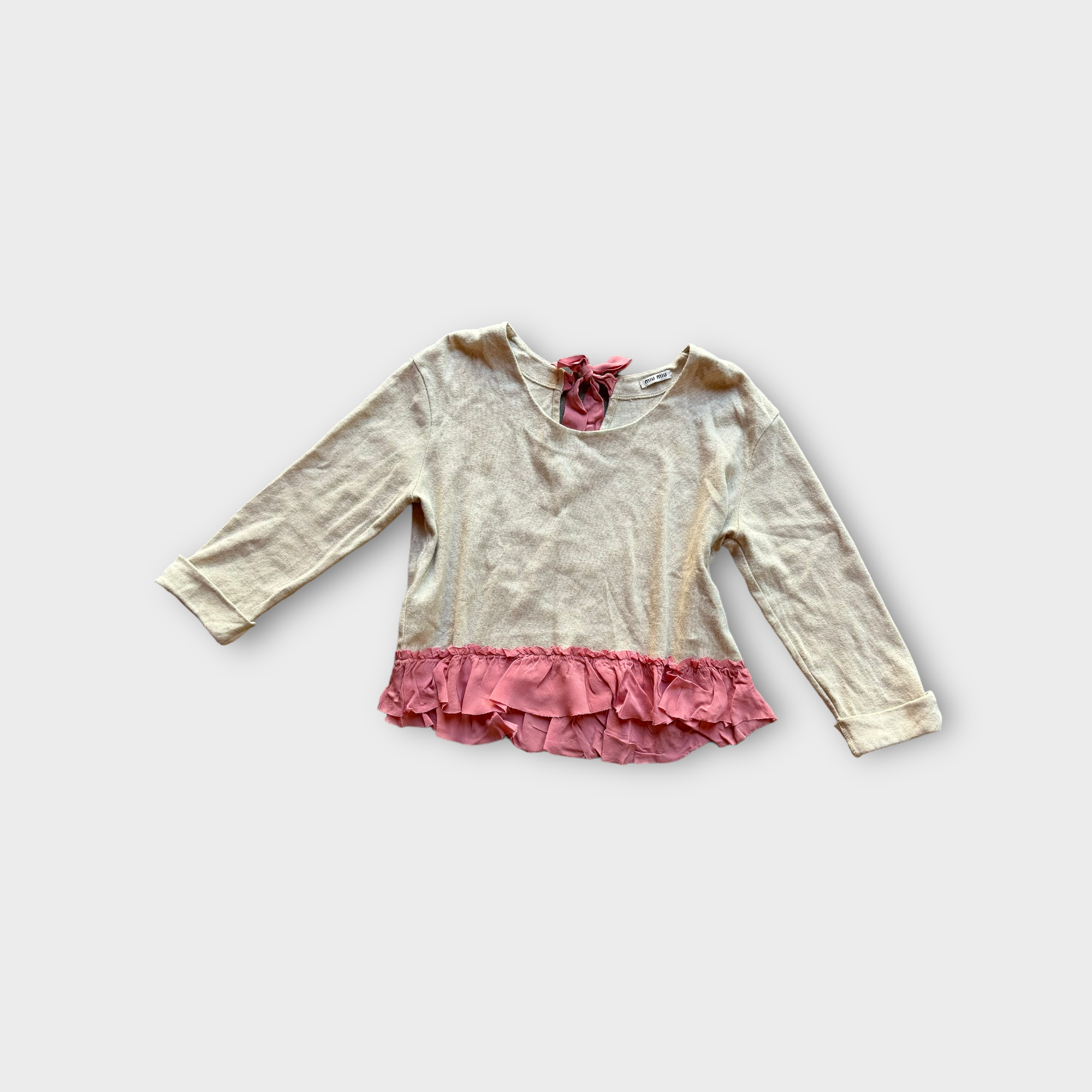 miu miu top with pink bow