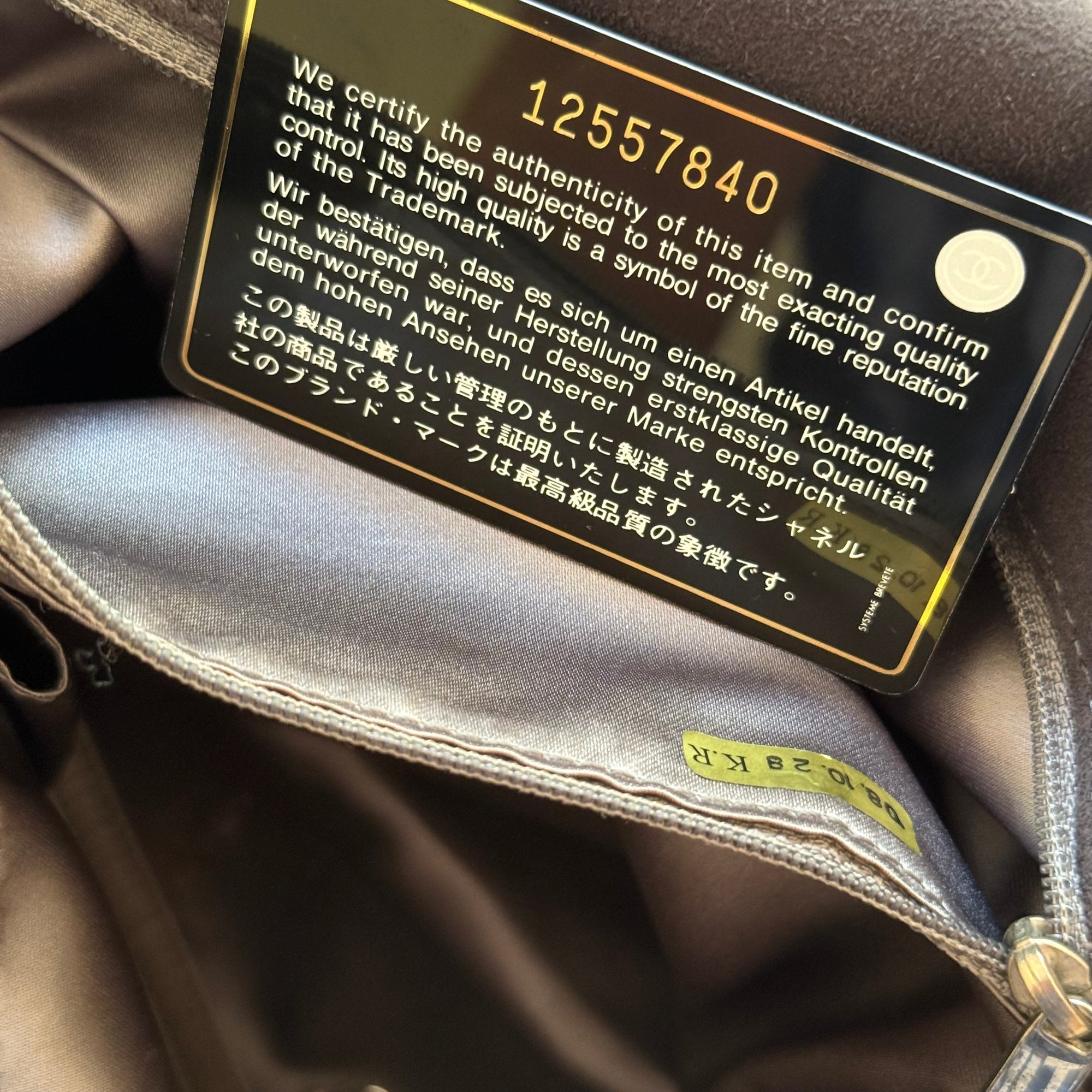 chanel gray 2000s shoulder bag