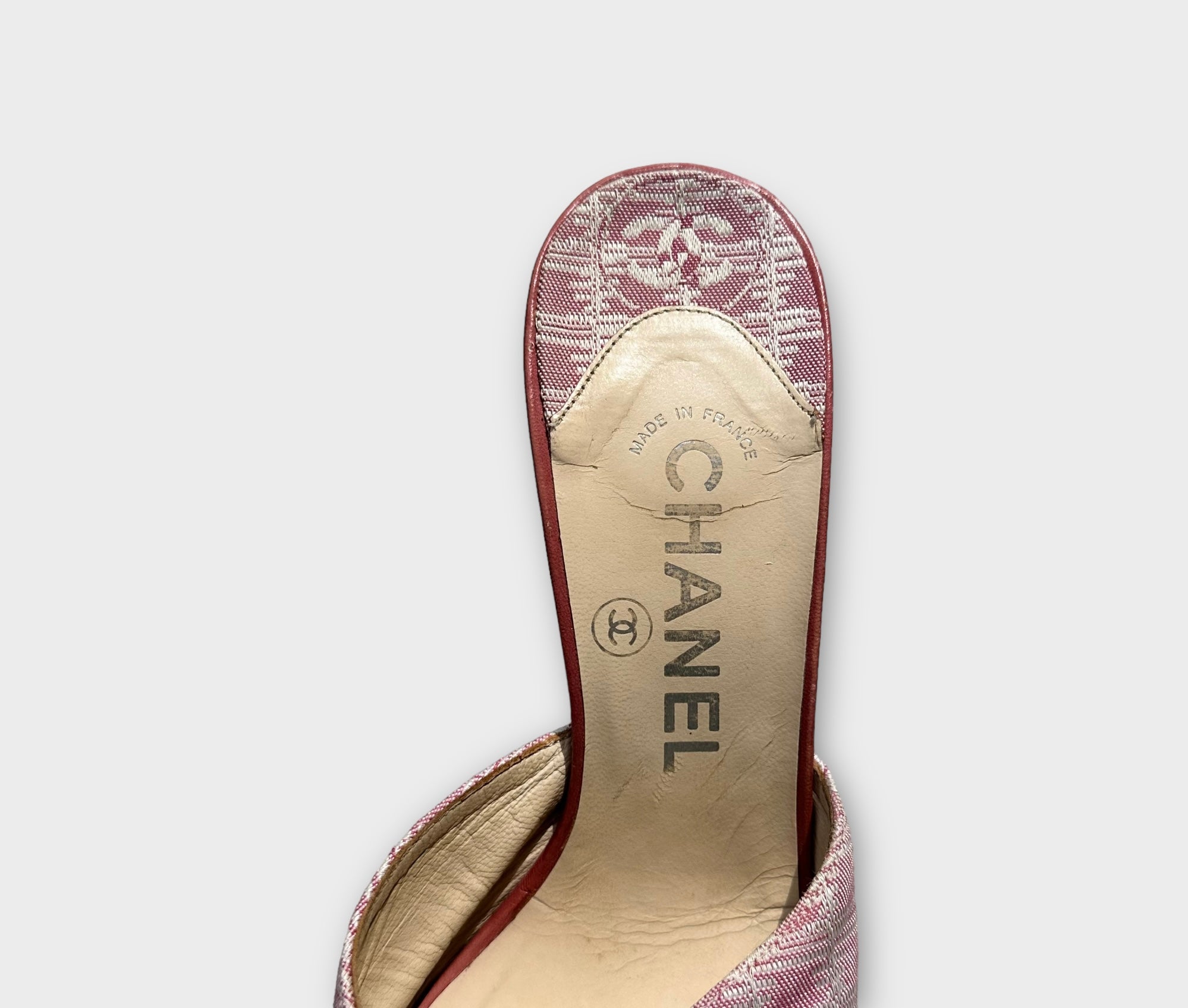 chanel 2000s pink mule sandals