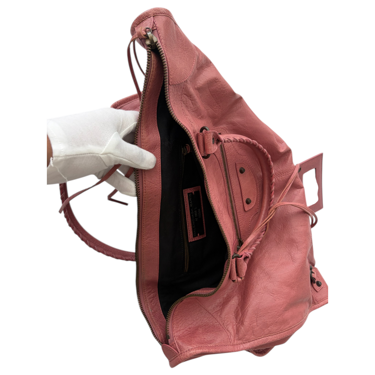 balenciaga 2000s pink weekender bag