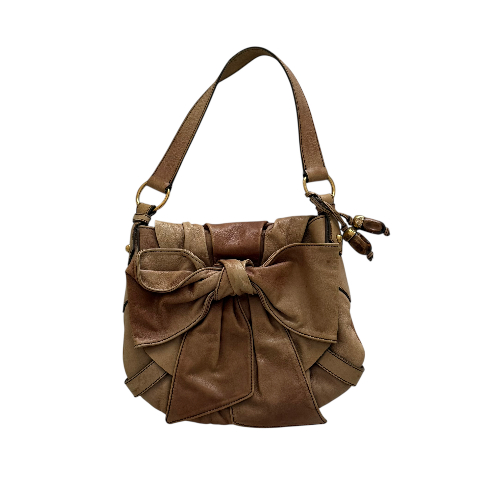 yves saint laurent 2000s brown shoulder bag