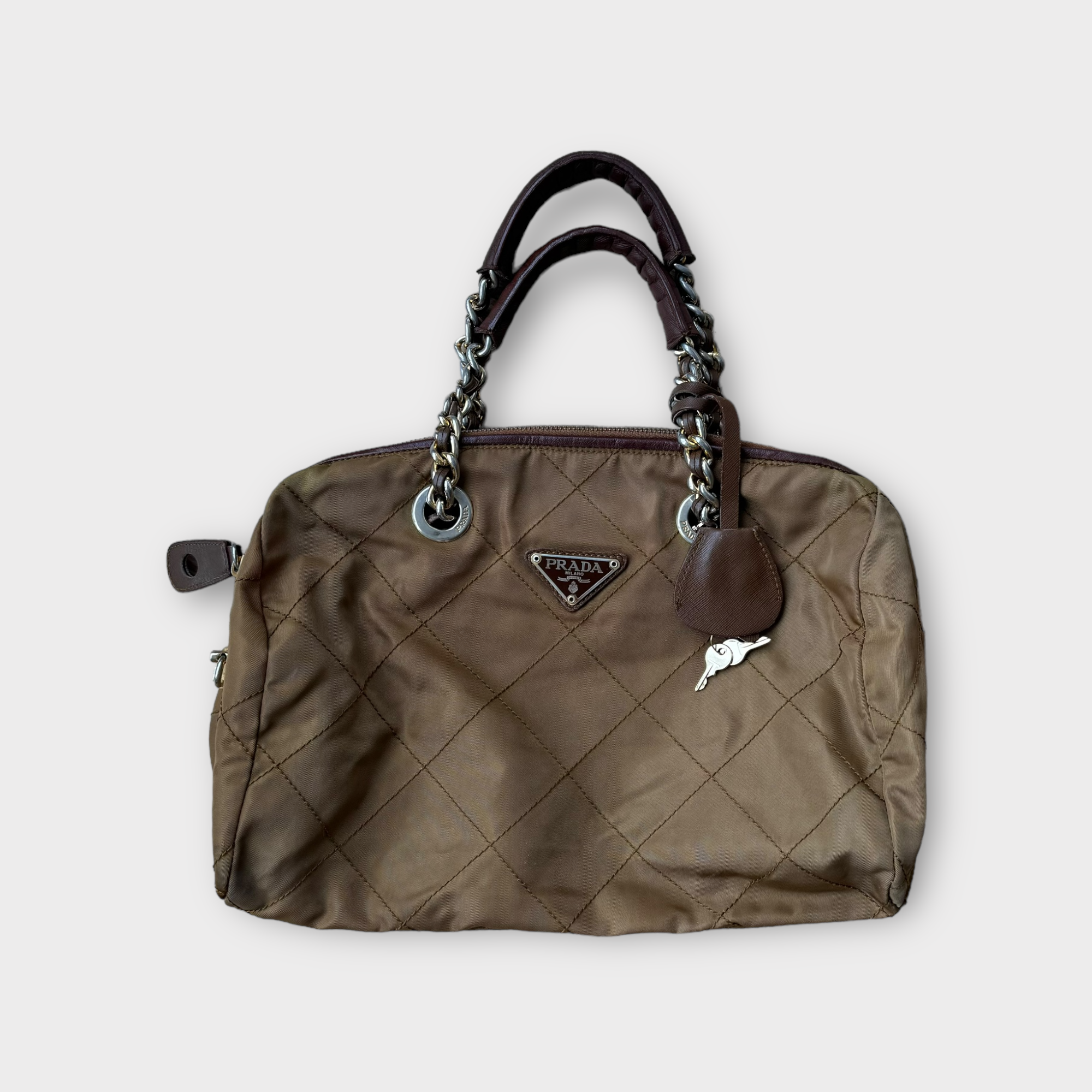 prada 2000s brown shoulder bag