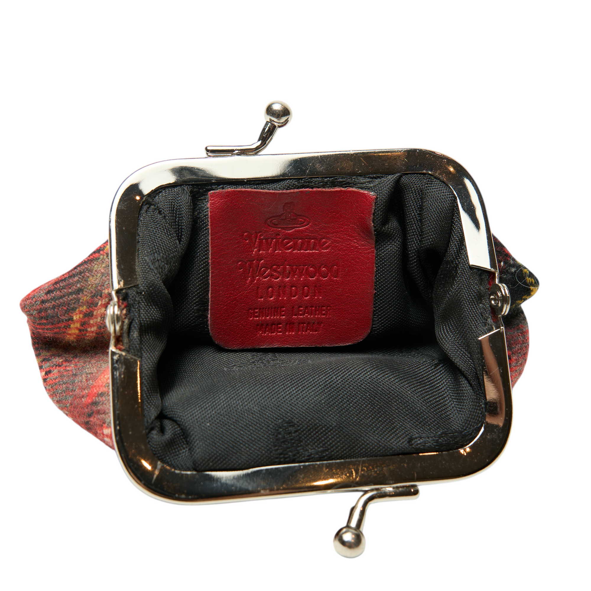 vivienne westwood red plaid coin pouch
